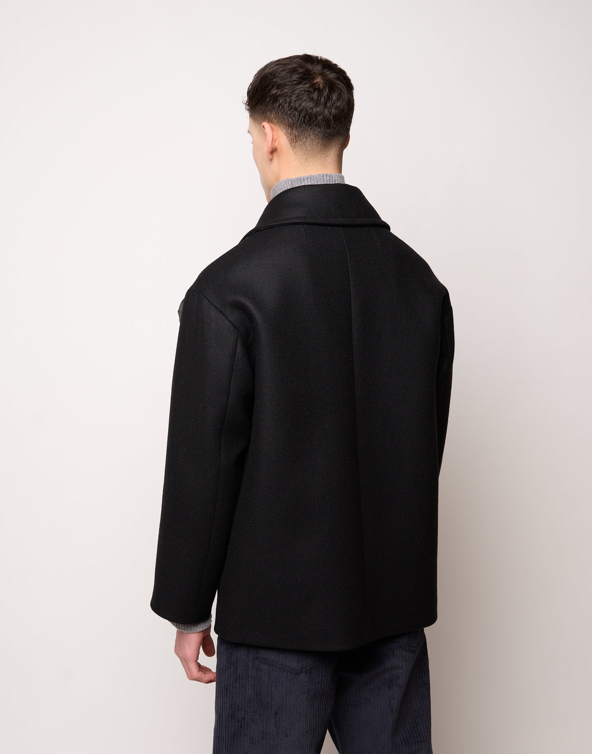 DOUUOD Picot Genderless Doppiopetto con Tasche a Toppa Nero