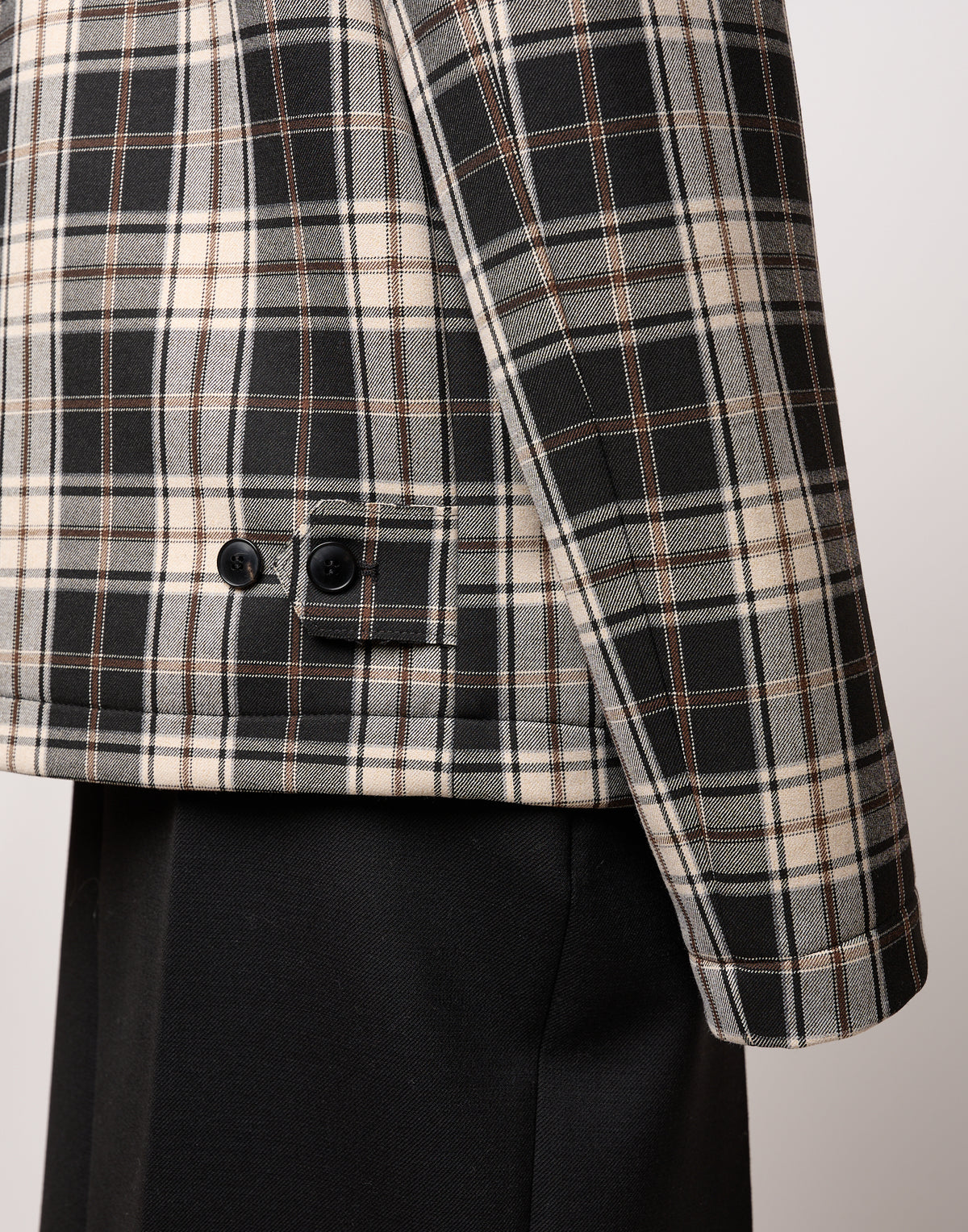 DOUUOD Caban Genderless con Collo Chiuso e Zip Spalmata in Neoprene Tartan
