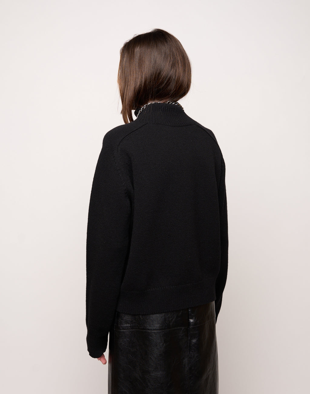 DOUUOD Maglia Collo Alto Genderless in Lana e Cashmere Nero