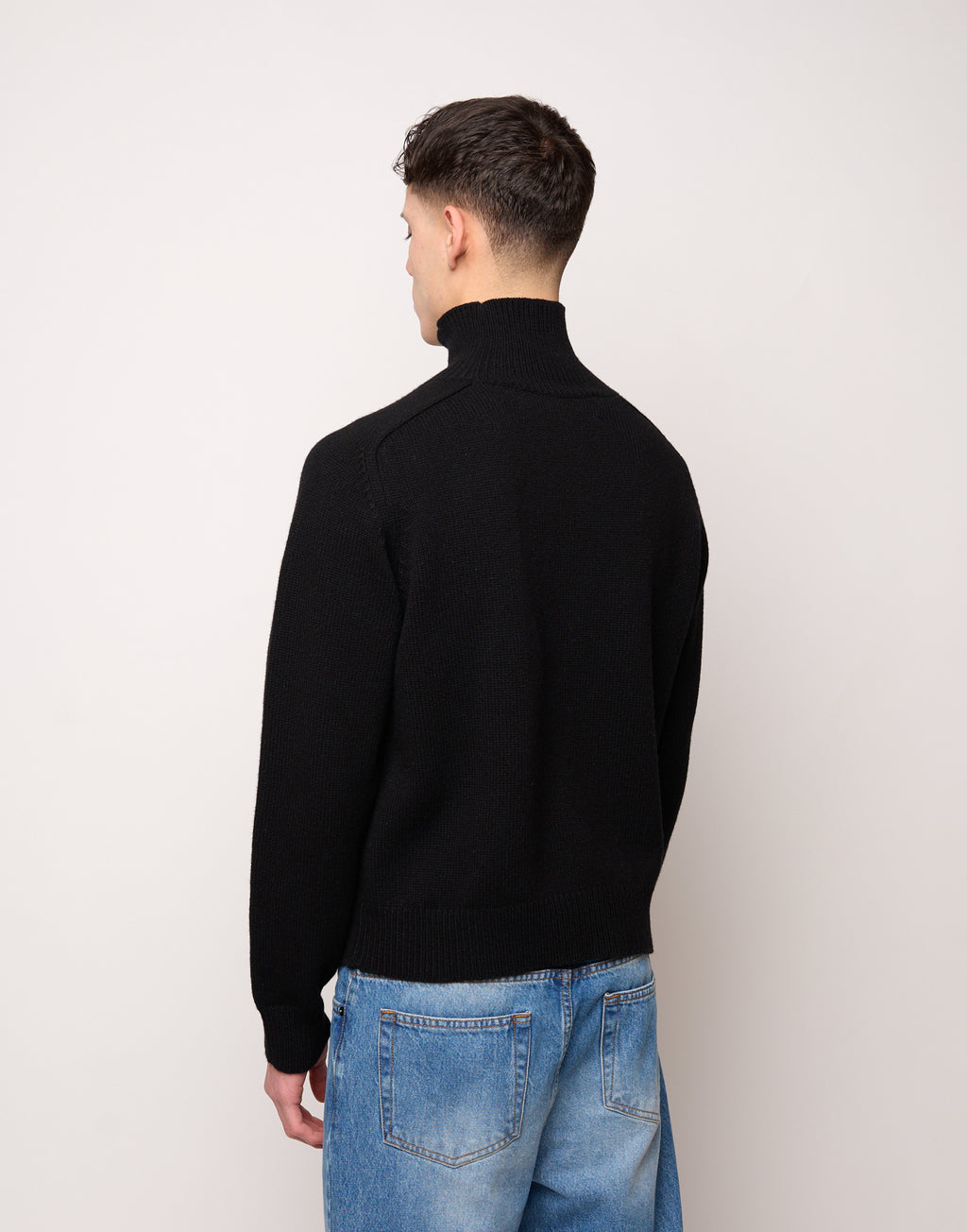 DOUUOD Maglia Collo Alto Genderless in Lana e Cashmere Nero