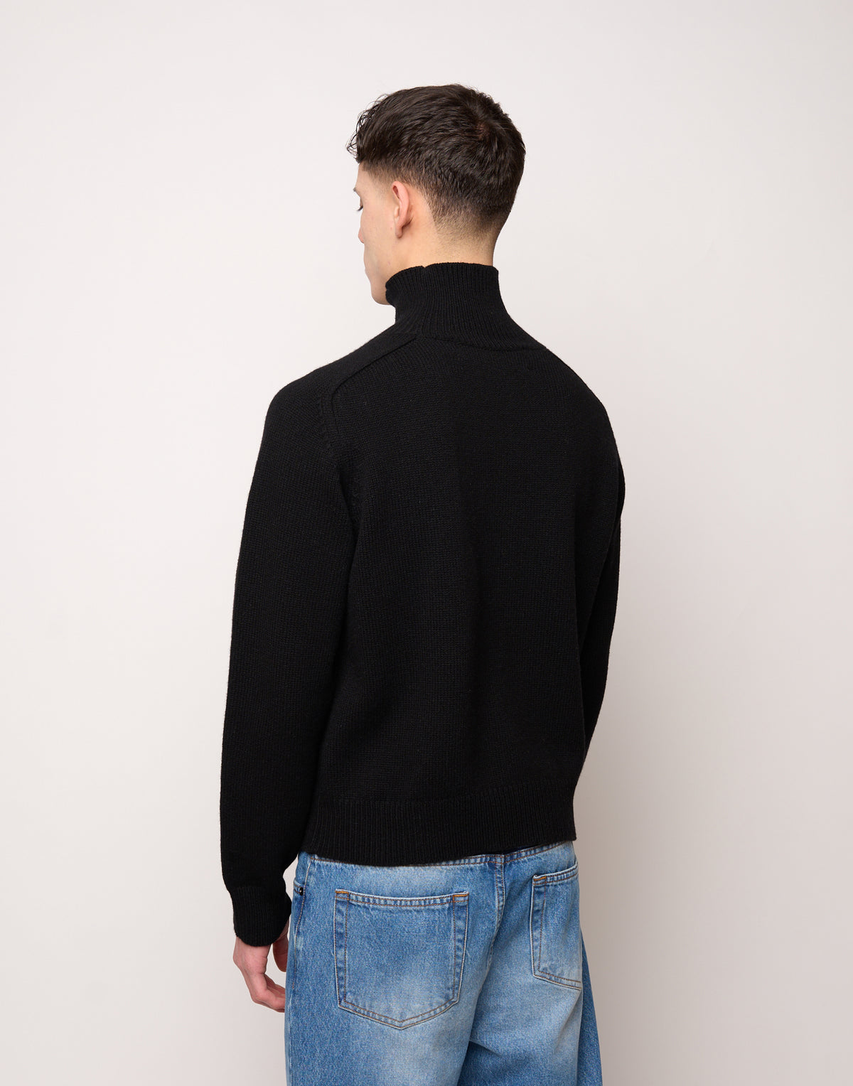 DOUUOD Maglia Collo Alto Genderless in Lana e Cashmere Nero