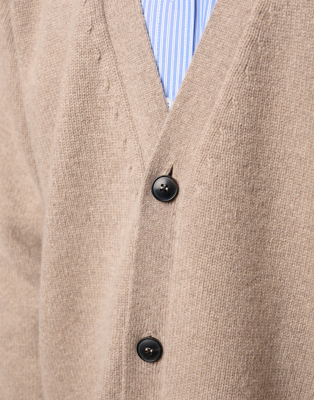 DOUUOD Cardigan Genderless con Scollo a V e Maniche Raglan in Lana e Cashmere Taupe