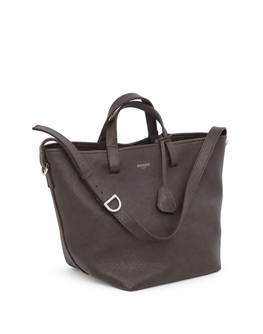 DOUUOD Sac Shopping Giulia en cuir grainé ébène