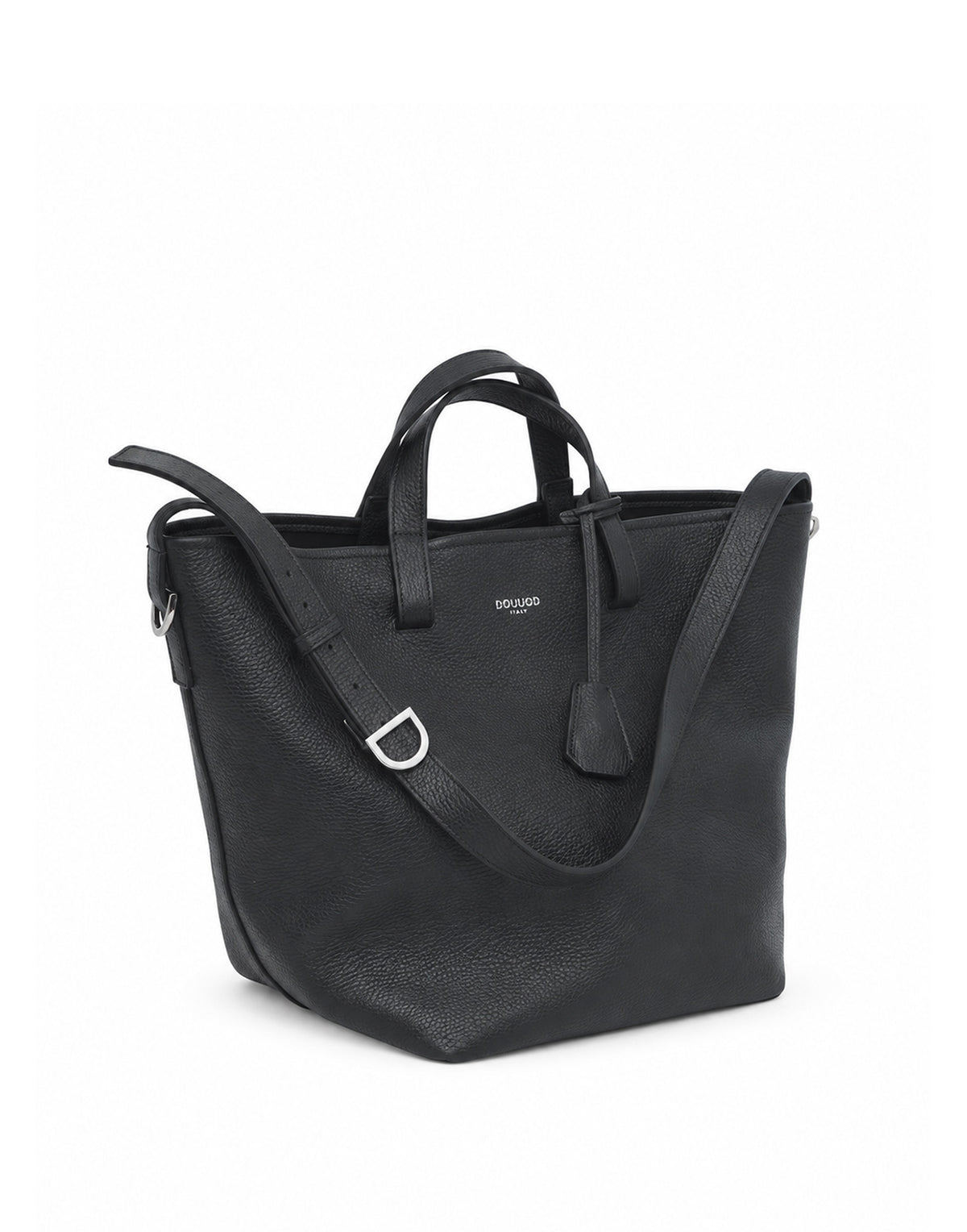 DOUUOD Sac Shopping Giulia en Cuir Grainé Noir