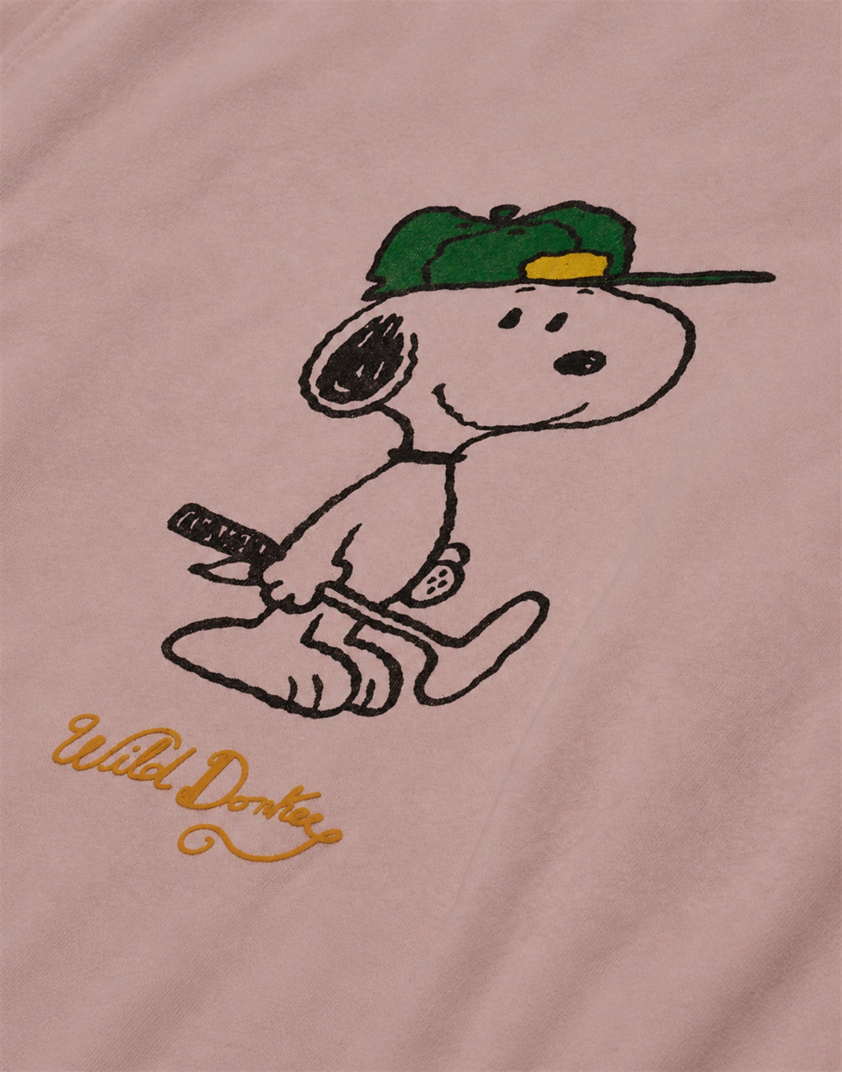 Wild Donkey Green Set in Crewneck rosa cipria - dettaglio Snoopy golfista