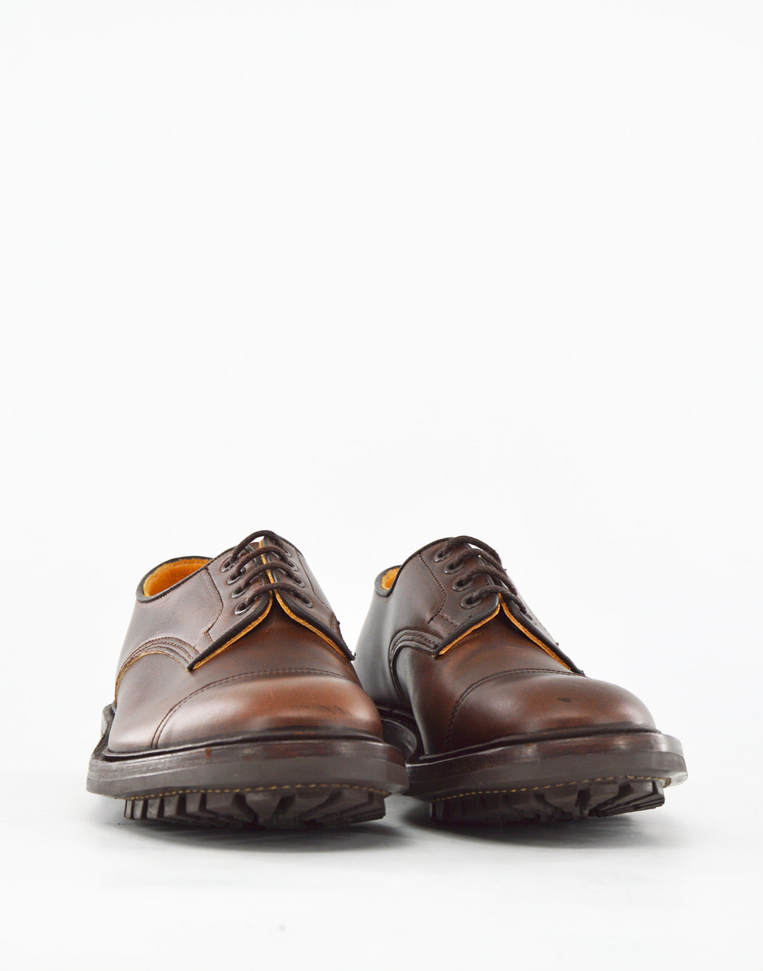 TRICKER'S George Derby in Pelle Fondo Commando Dark Brown