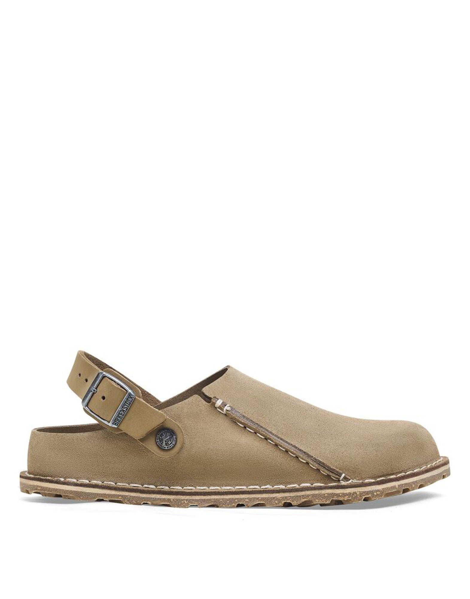 BIRKENSTOCK Sabot Lutry Premium in Pelle Scamosciata Gray Taupe
