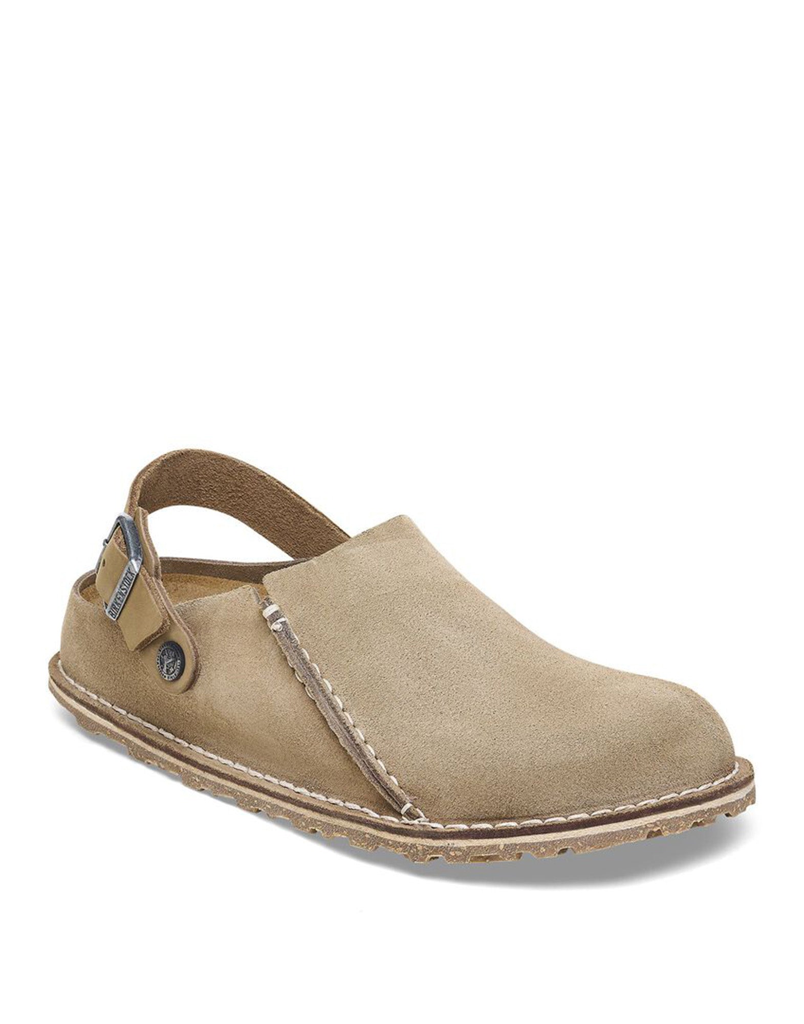 BIRKENSTOCK Sabot Lutry Premium in Pelle Scamosciata Gray Taupe