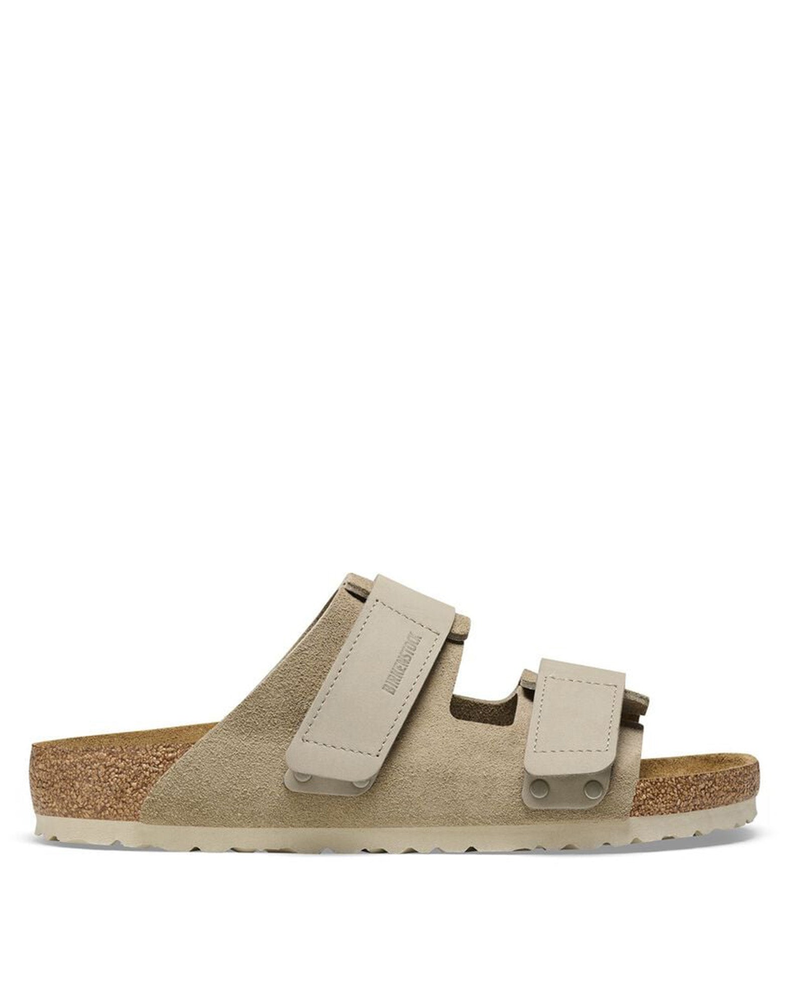 BIRKENSTOCK Sandali Uji in Nubuck e Pelle Scamosciata Taupe