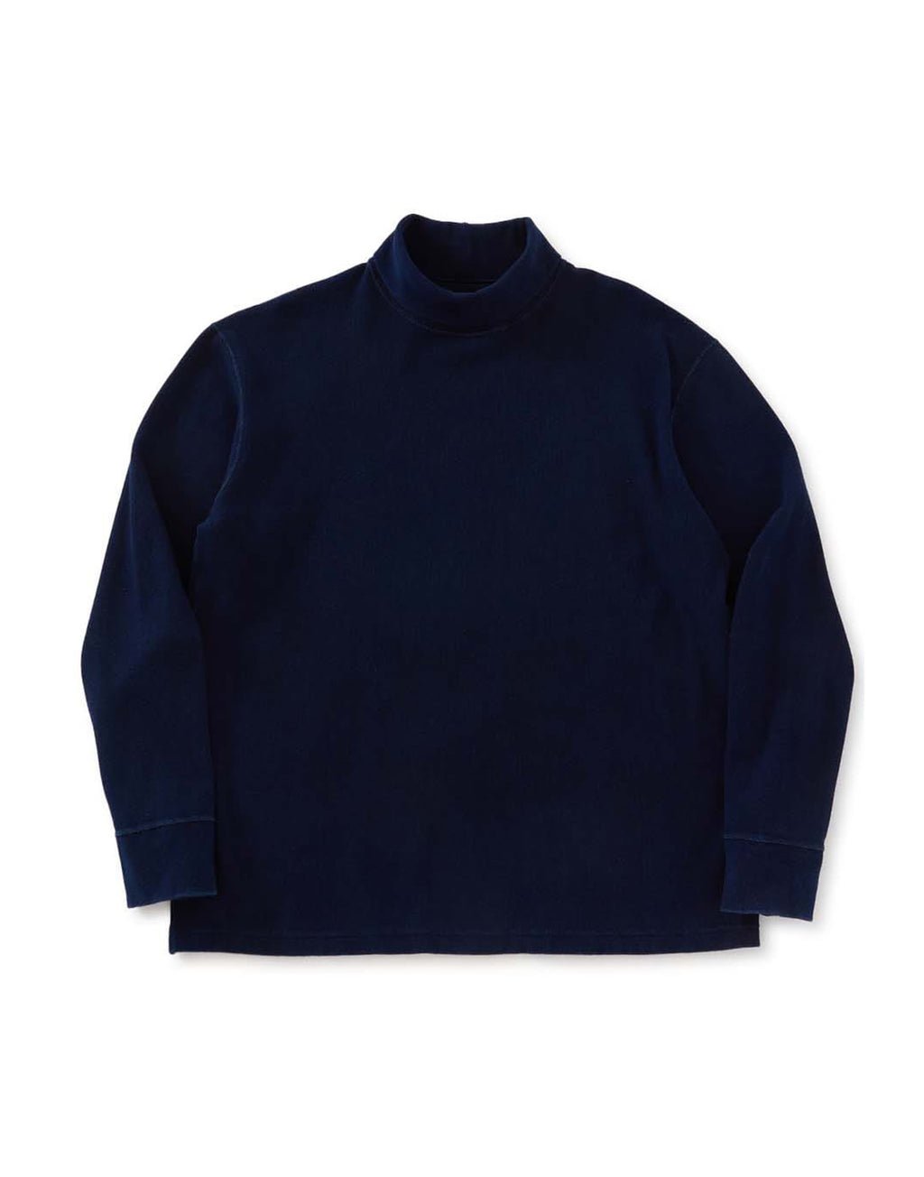 BLUE BLUE JAPAN T-shirt a Collo Alto in Jersey a Coste Blu Indigo