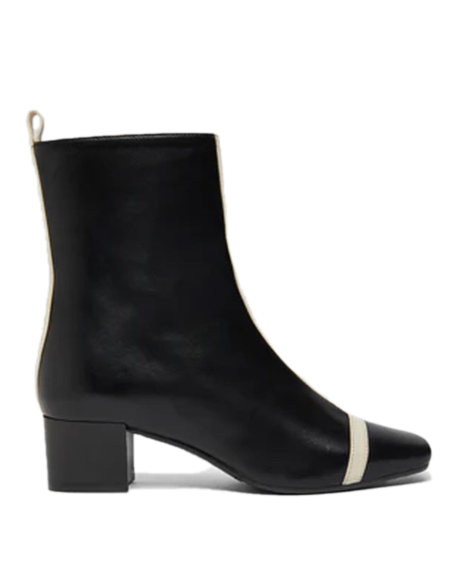 CAREL Stivaletti Audrey in Pelle Nero e Avorio