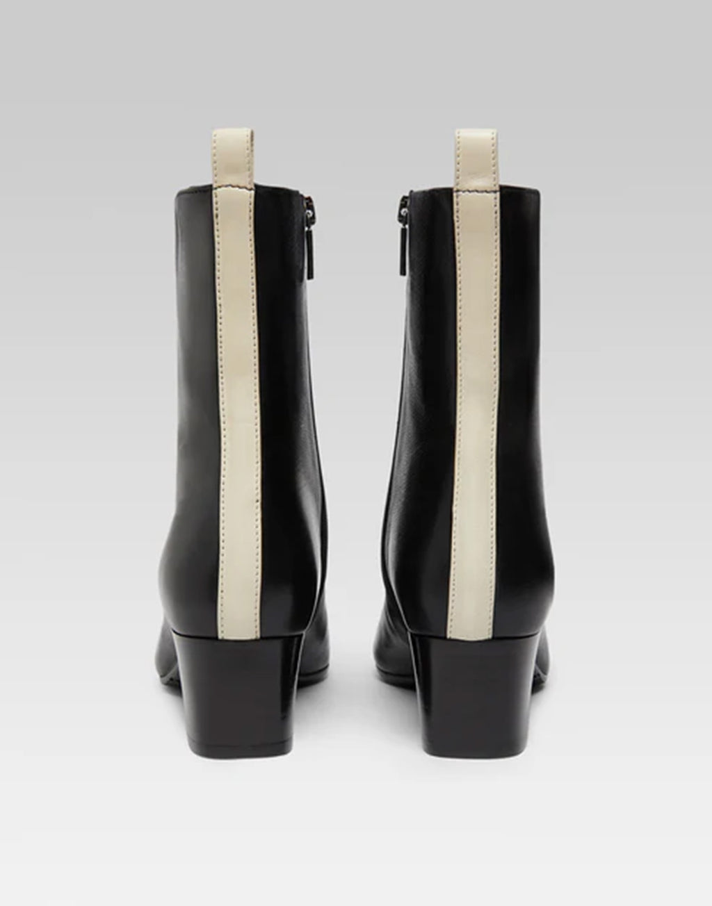 CAREL Stivaletti Audrey in Pelle Nero e Avorio