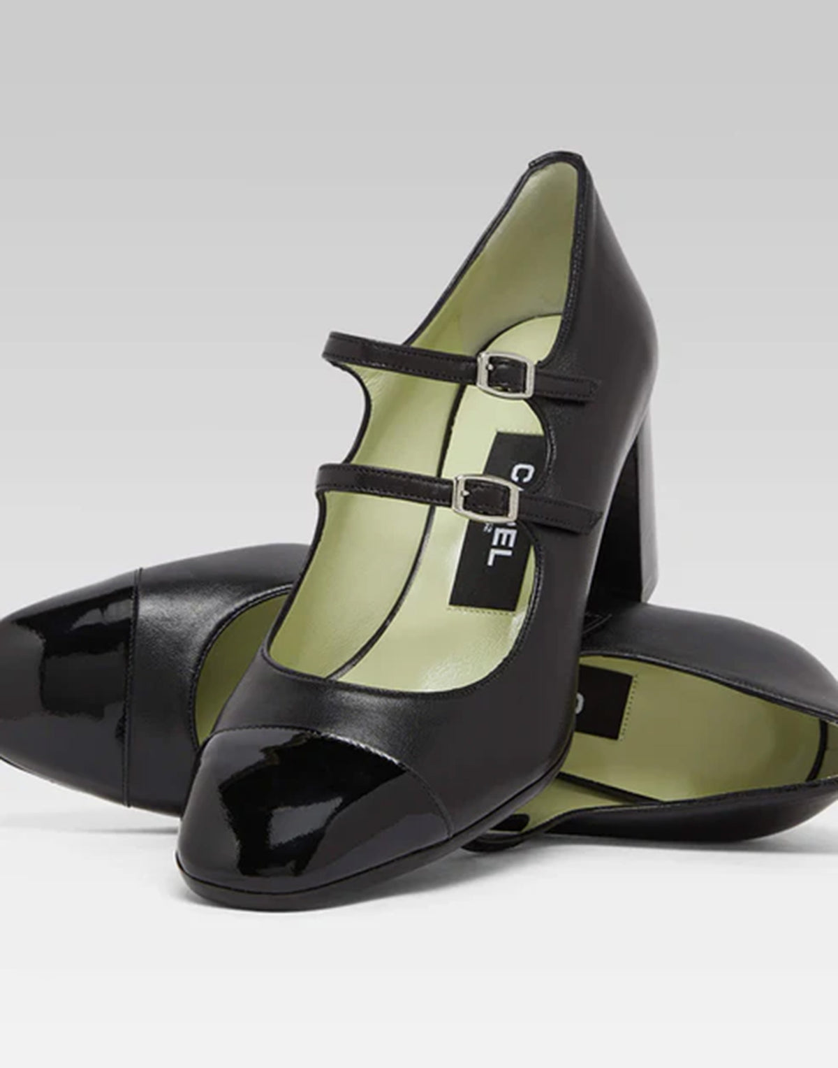 CAREL Mary Jane Cherry in Pelle Nera e Vernice