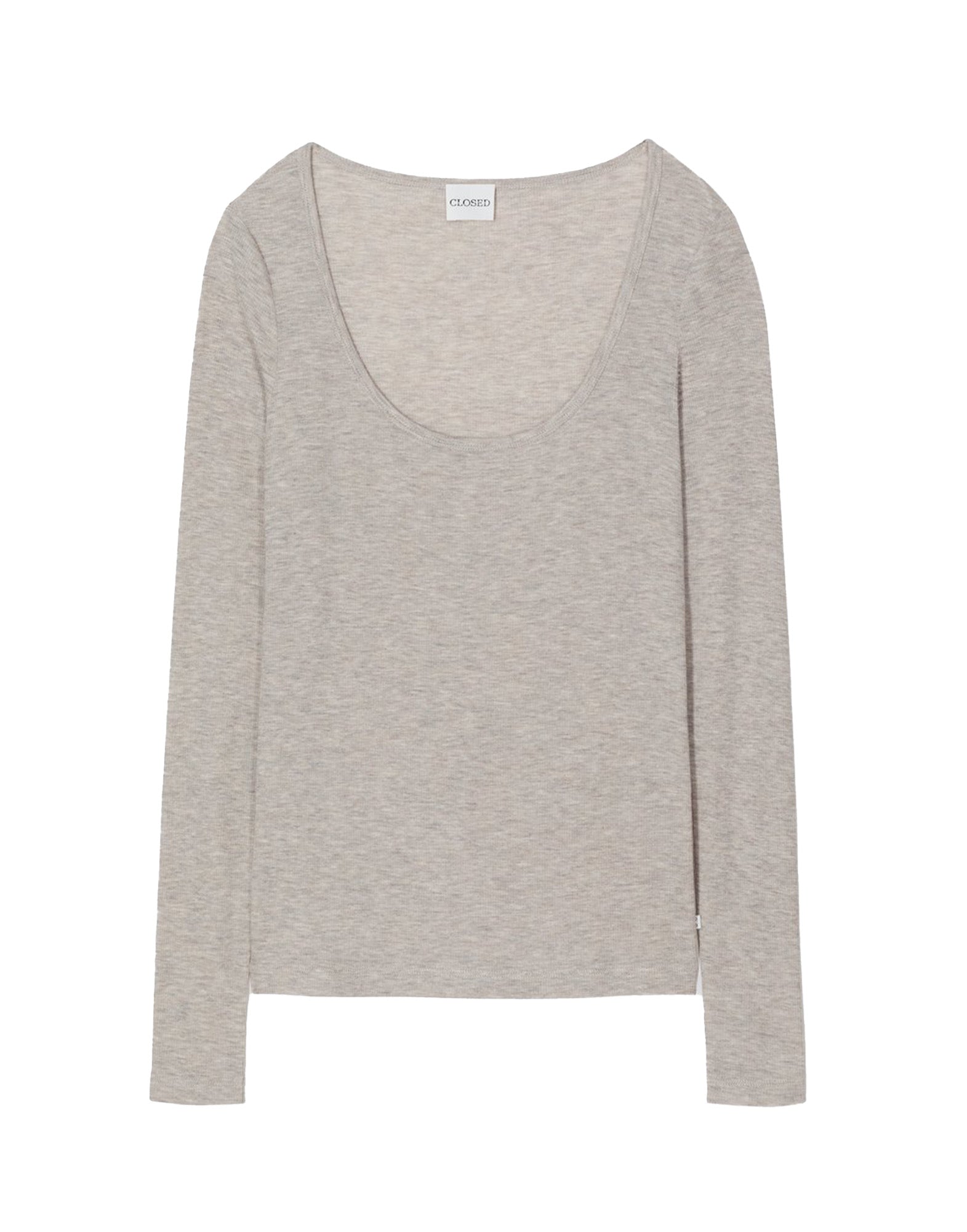 CLOSED T-shirt a Maniche Lunghe in Misto Cashmere Pearl Begie