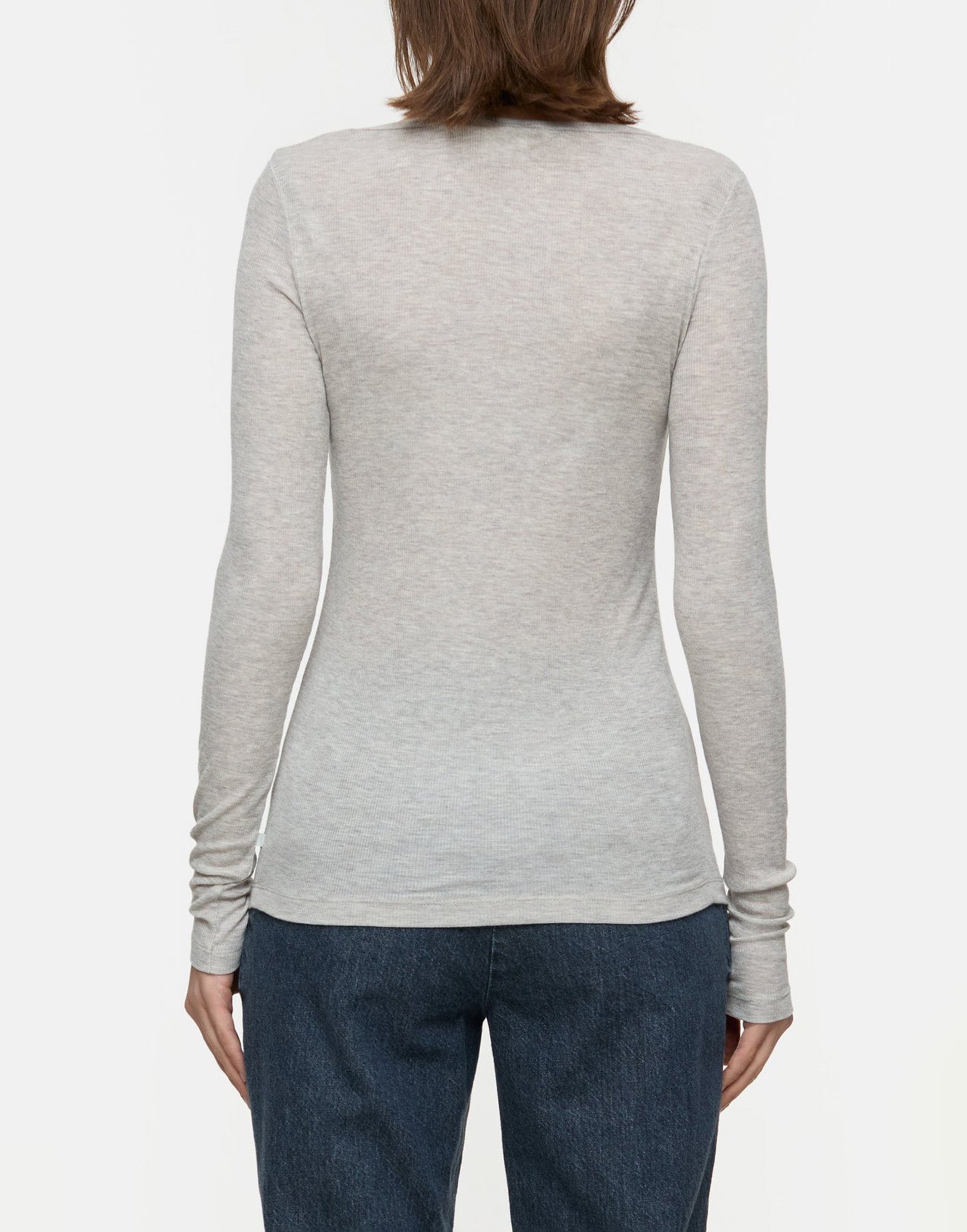 CLOSED T-shirt a Maniche Lunghe in Misto Cashmere Pearl Begie