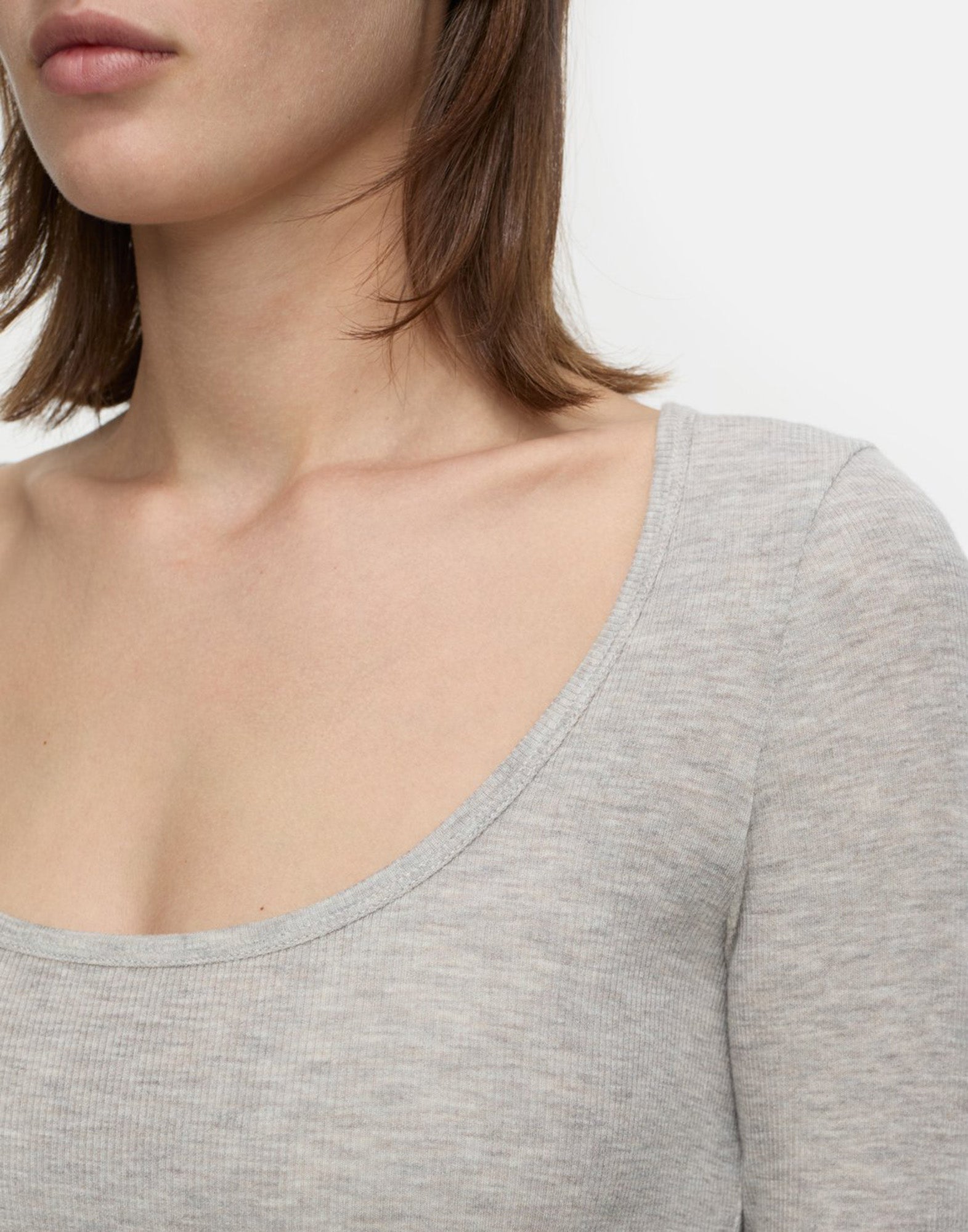 CLOSED T-shirt a Maniche Lunghe in Misto Cashmere Pearl Begie