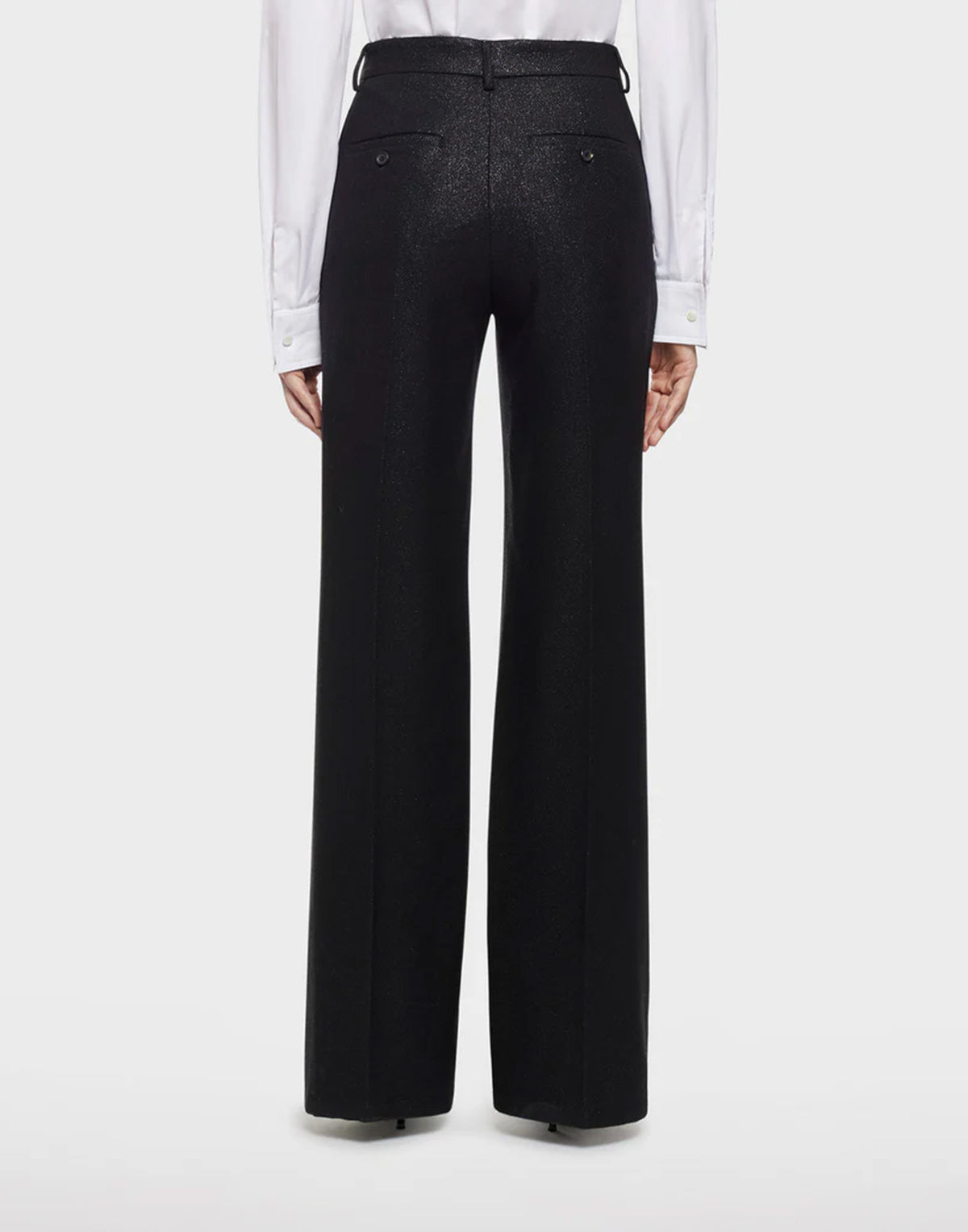 DEPARTMENT FIVE Pantalon Palazzo Misa en laine Lurex noir