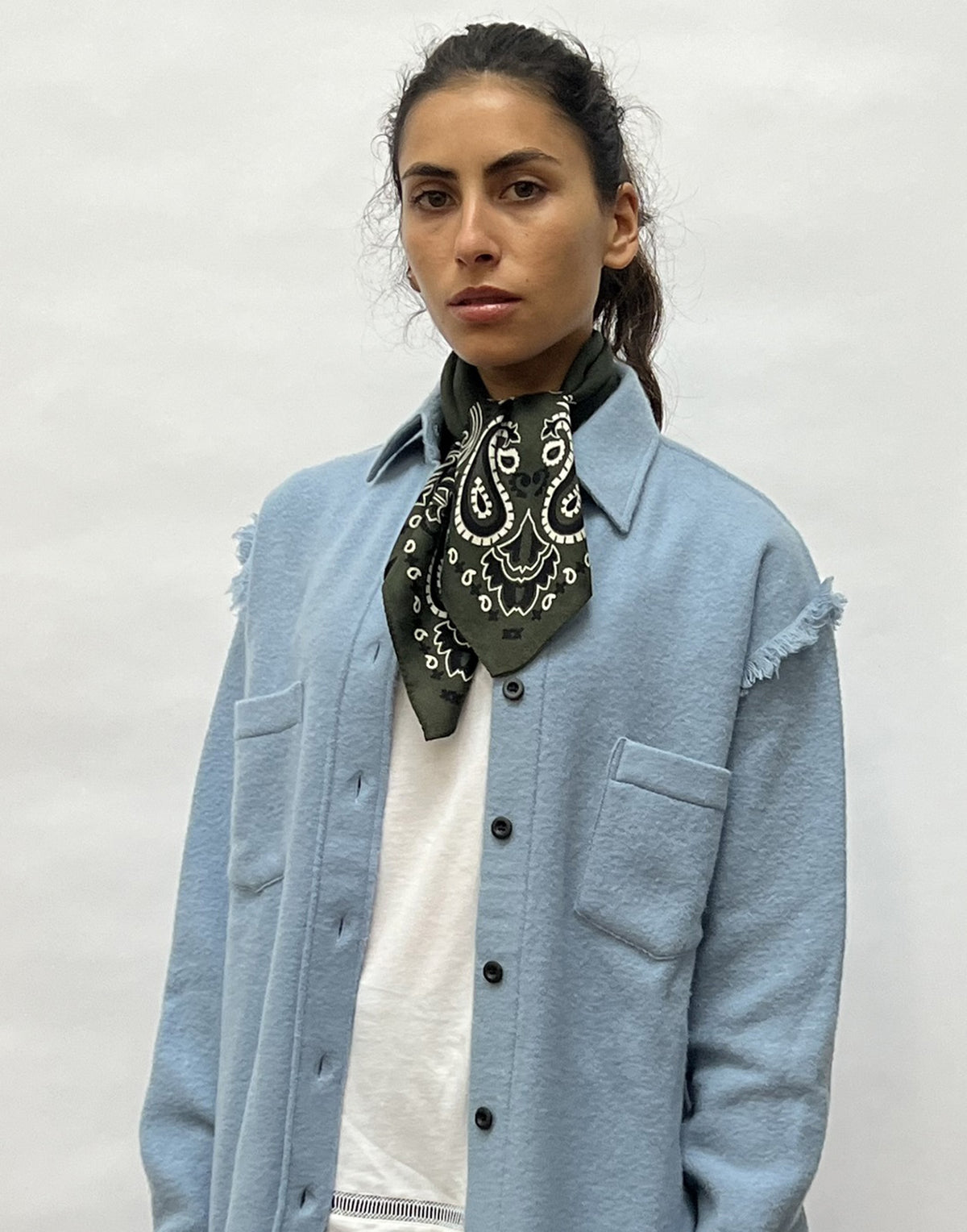 DESTIN Bandana Royal in Cashmere e Seta Military