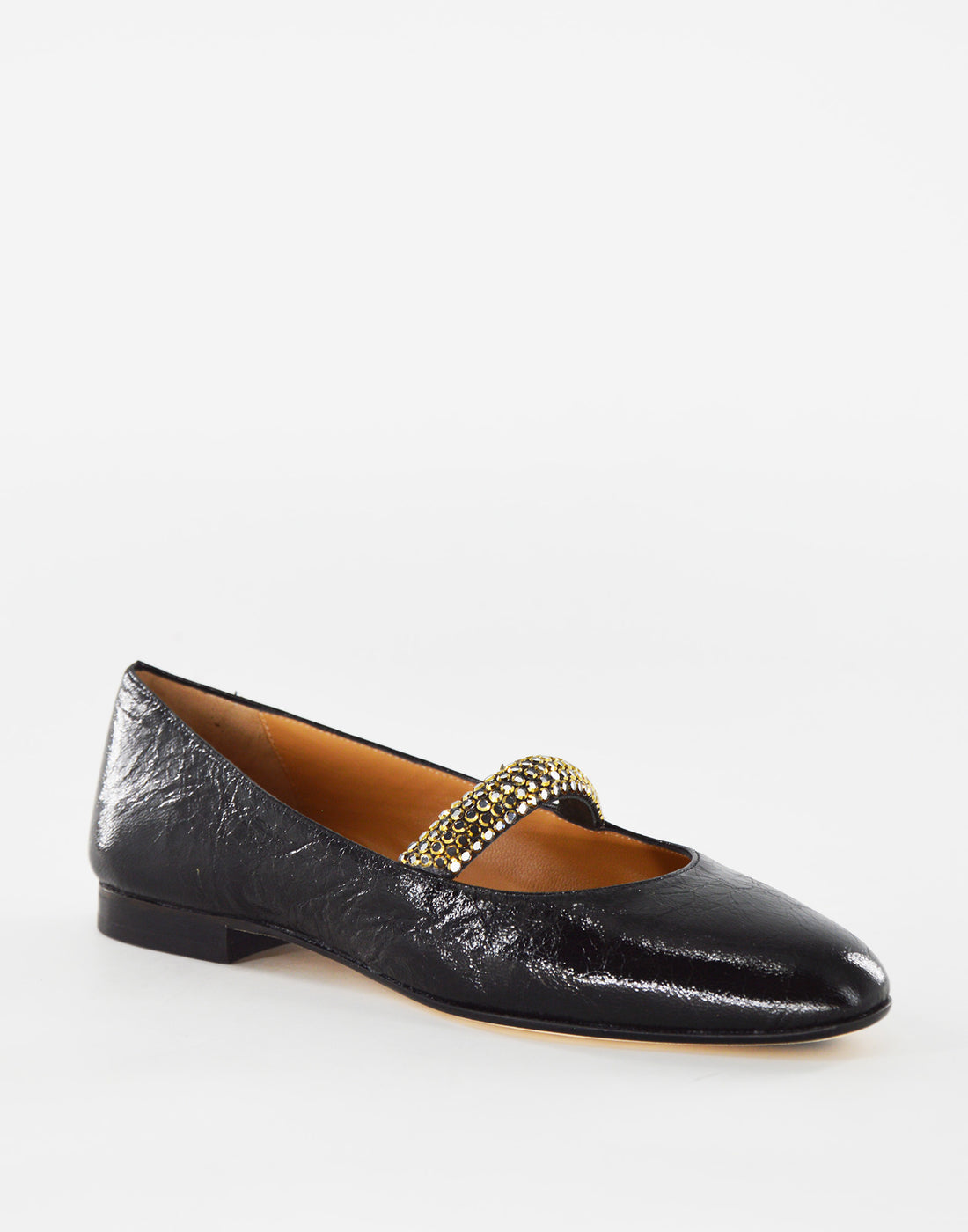 DOUUOD Ballerine Mary Jane in Crash con Brillanti Nere