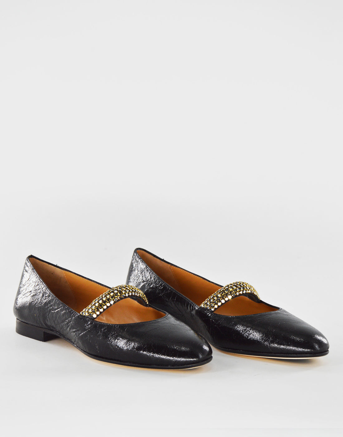 DOUUOD Ballerine Mary Jane in Crash con Brillanti Nere