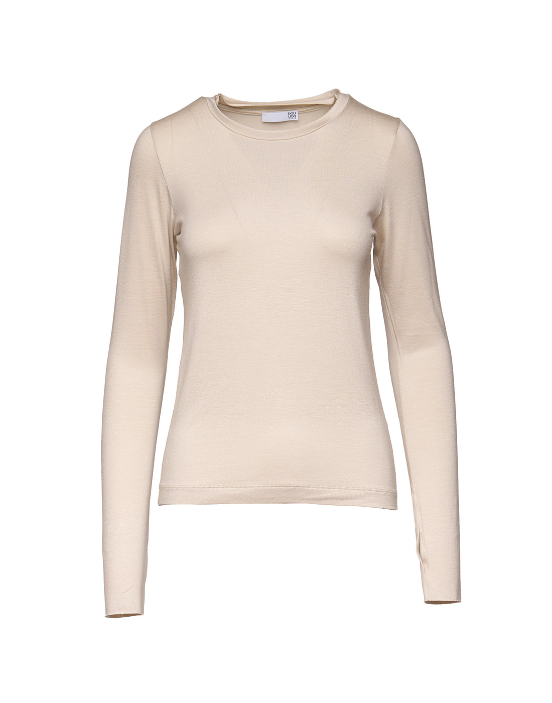 DOUUOD
T-shirt a Manica Lunga in Jersey di Viscosa Stretch Stucco