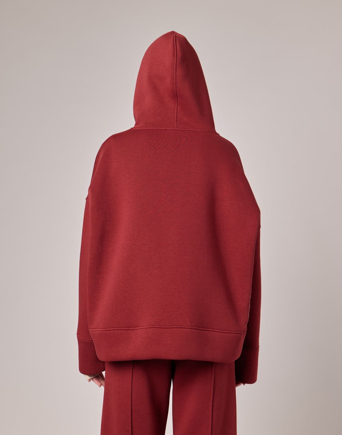 DOUUOD Felpa con Cappuccio in Felpa Soft Light Bordeaux