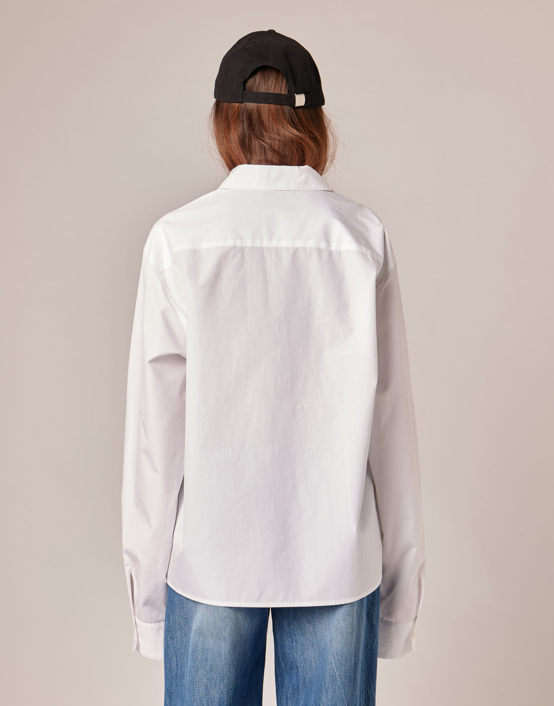 DOUUOD Camicia Boxy in Popeline Bianco