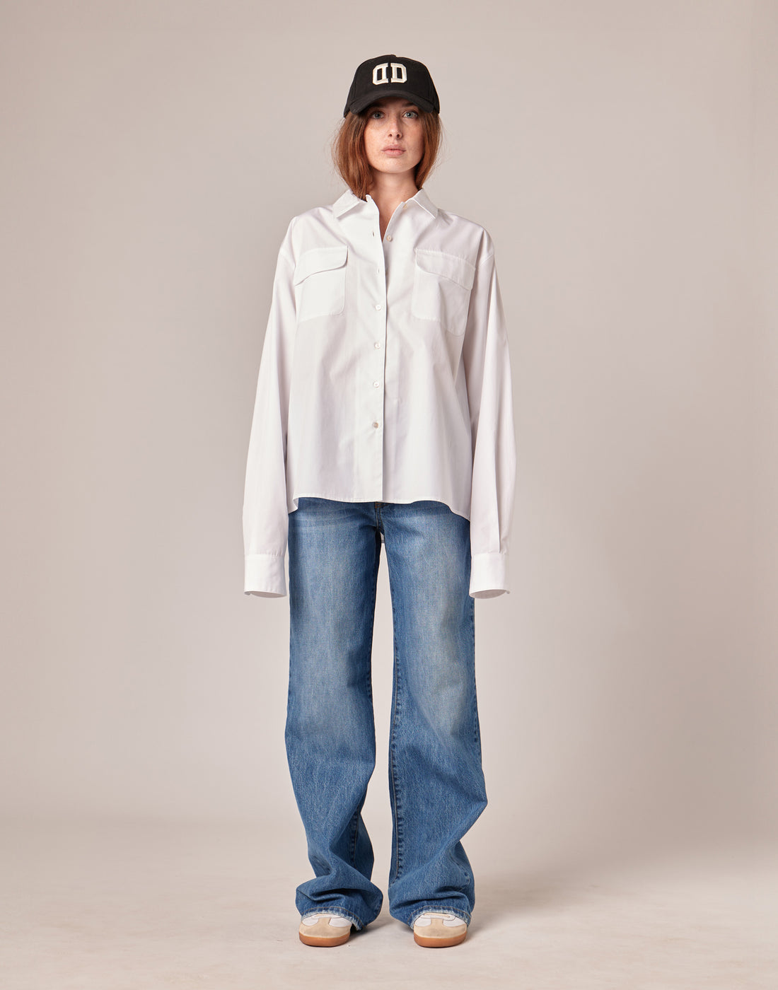 DOUUOD Camicia Boxy in Popeline Bianco