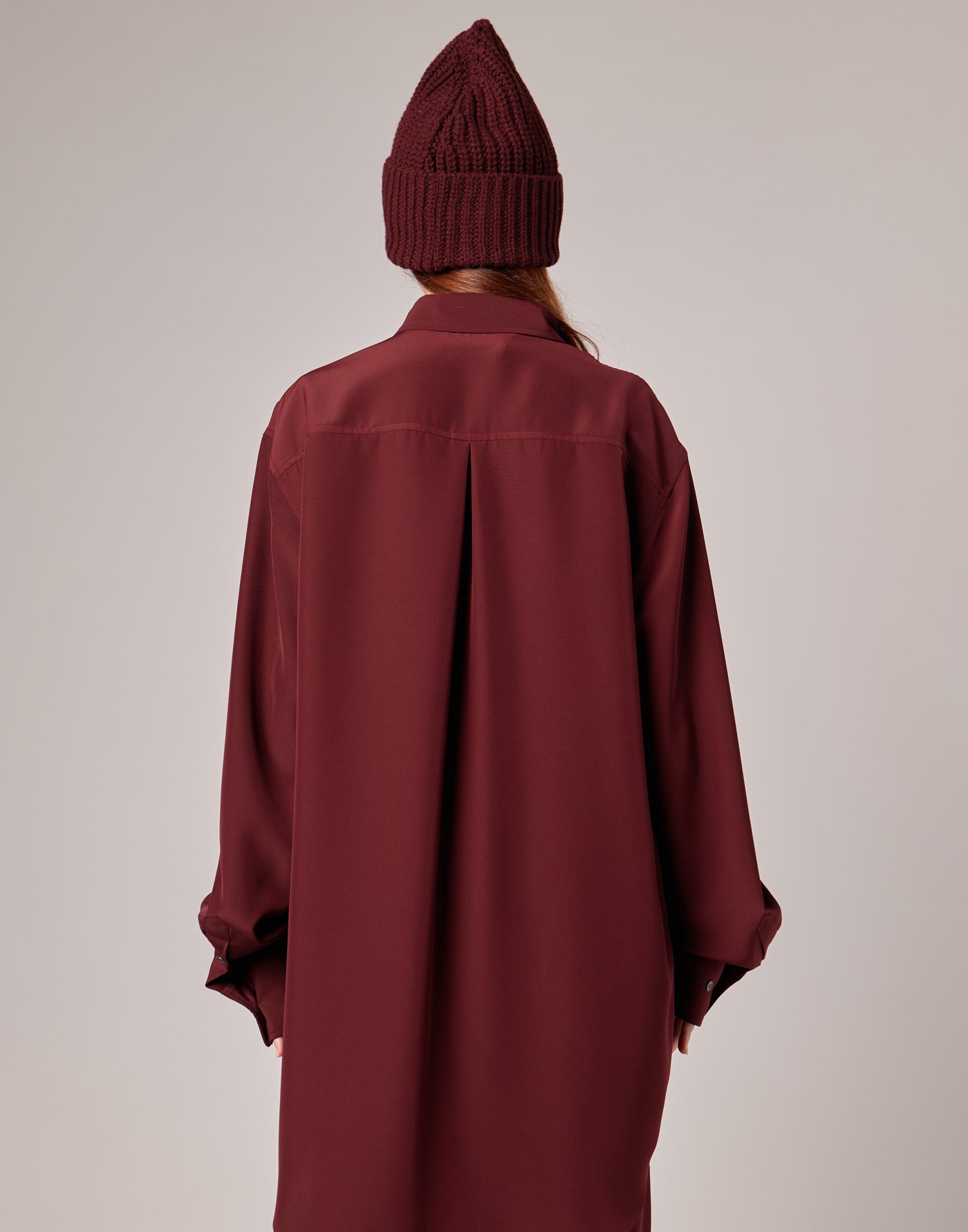 DOUUOD Camicia Lunga Over in Cady Bordeaux