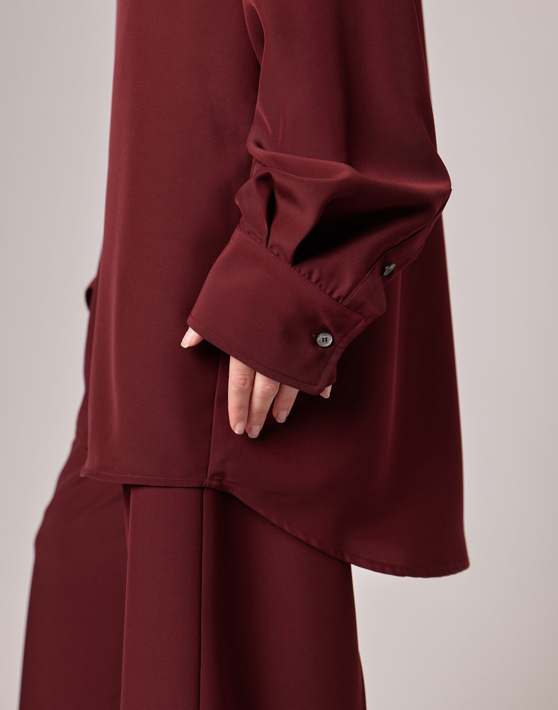 DOUUOD Camicia Lunga Over in Cady Bordeaux
