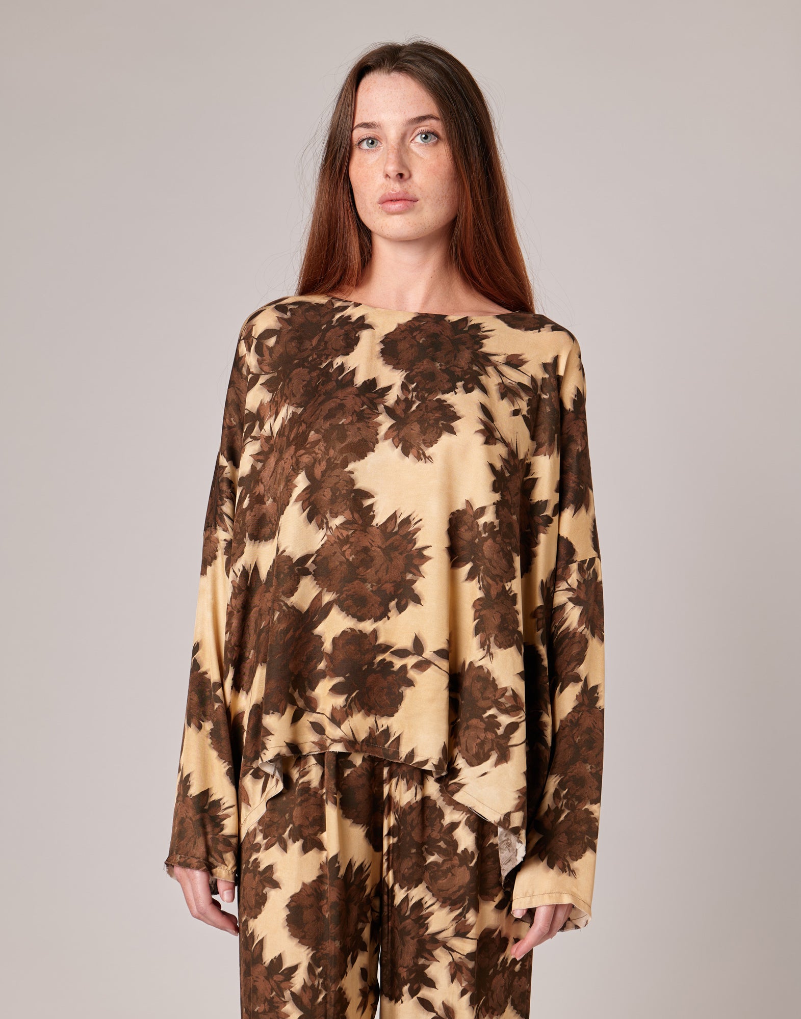 DOUUOD Casacca Morbida in Twill con Stampa Floreale