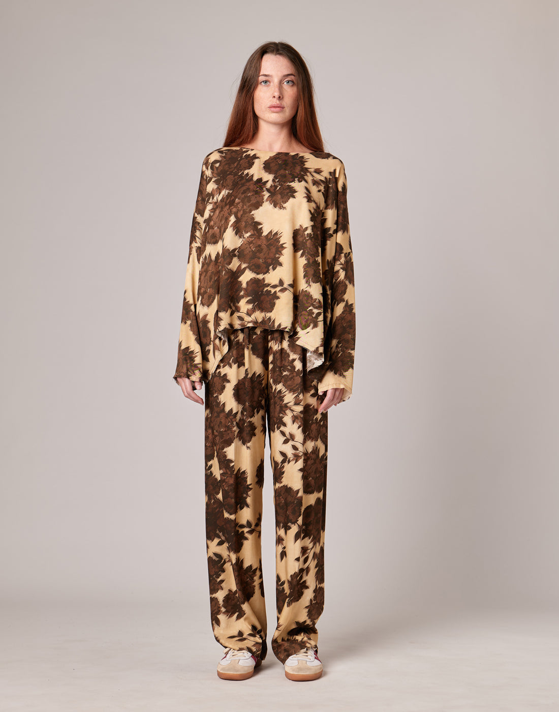 DOUUOD Casacca Morbida in Twill con Stampa Floreale