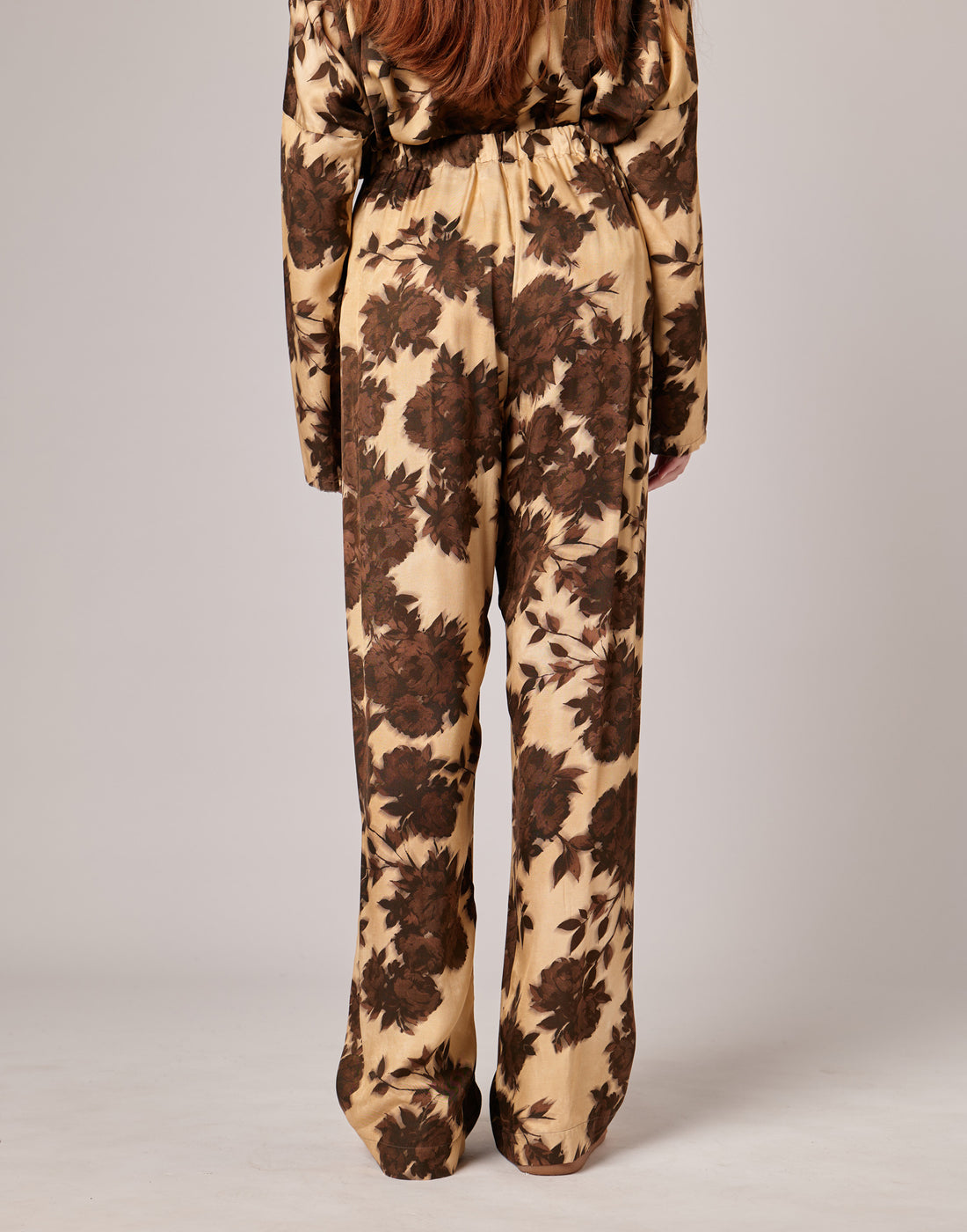 DOUUOD Pantaloni Lunghi Morbidi in Twill con Stampa Floreale