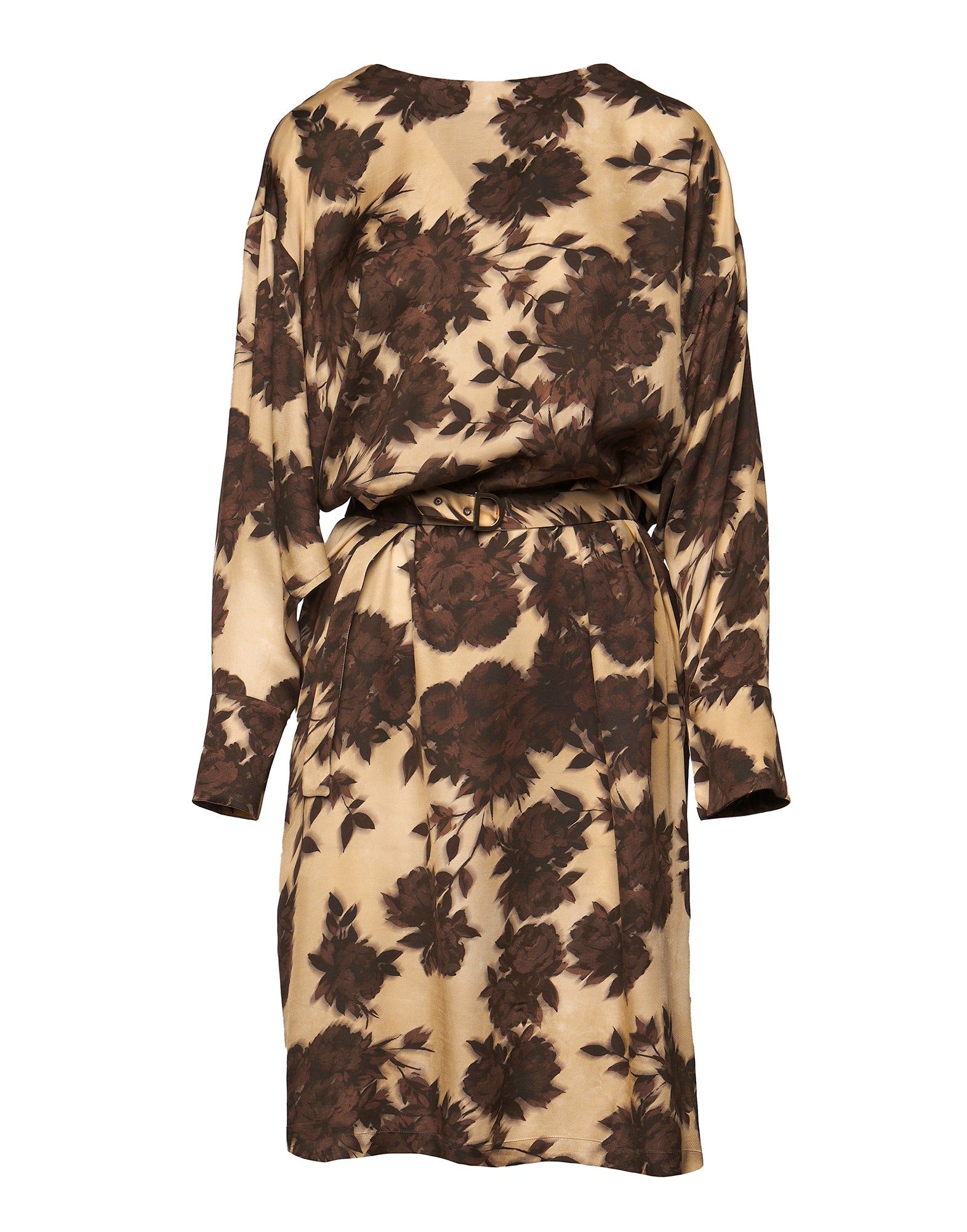 DOUUOD Abito Midi a Sacchetto in Twill con Stampa Floreale