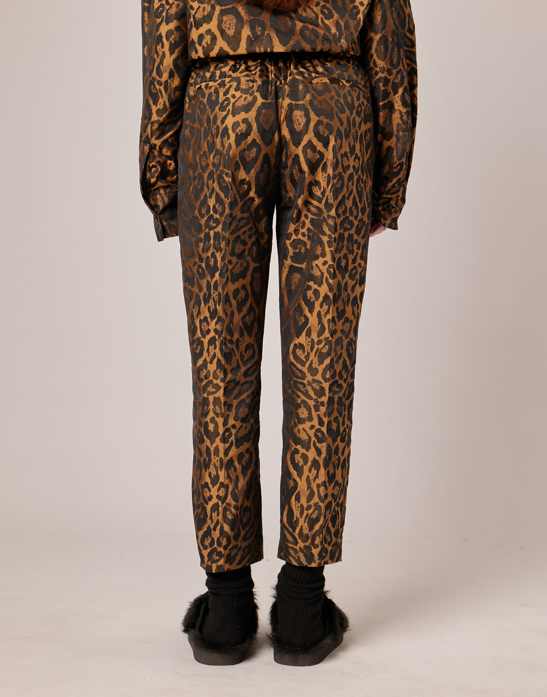 DOUUOD Pantaloni Lunghi in Taffetà Jacquard Maculato