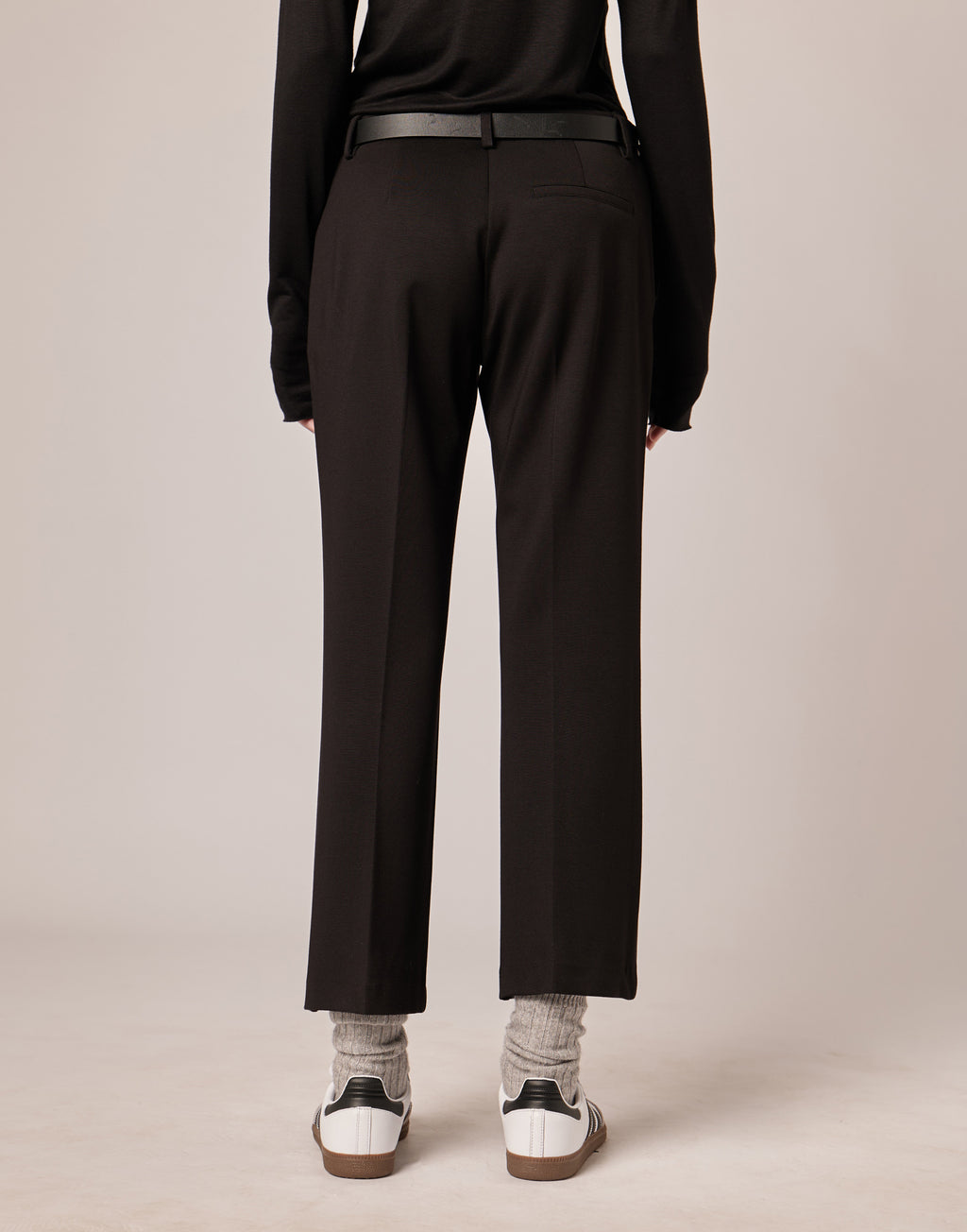 DOUUOD Pantaloni Flare in Punto Milano Nero