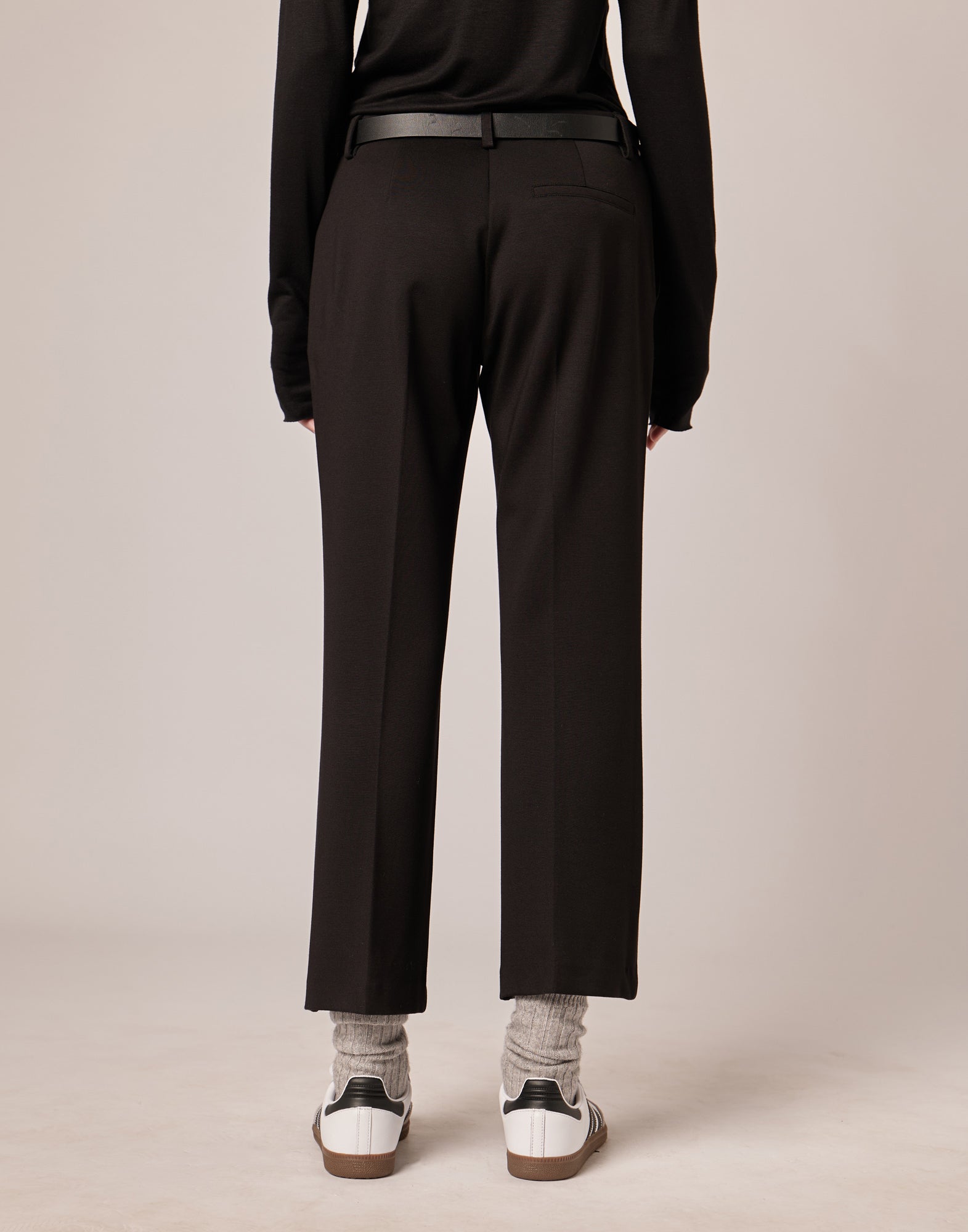 DOUUOD Pantaloni Flare in Punto Milano Nero