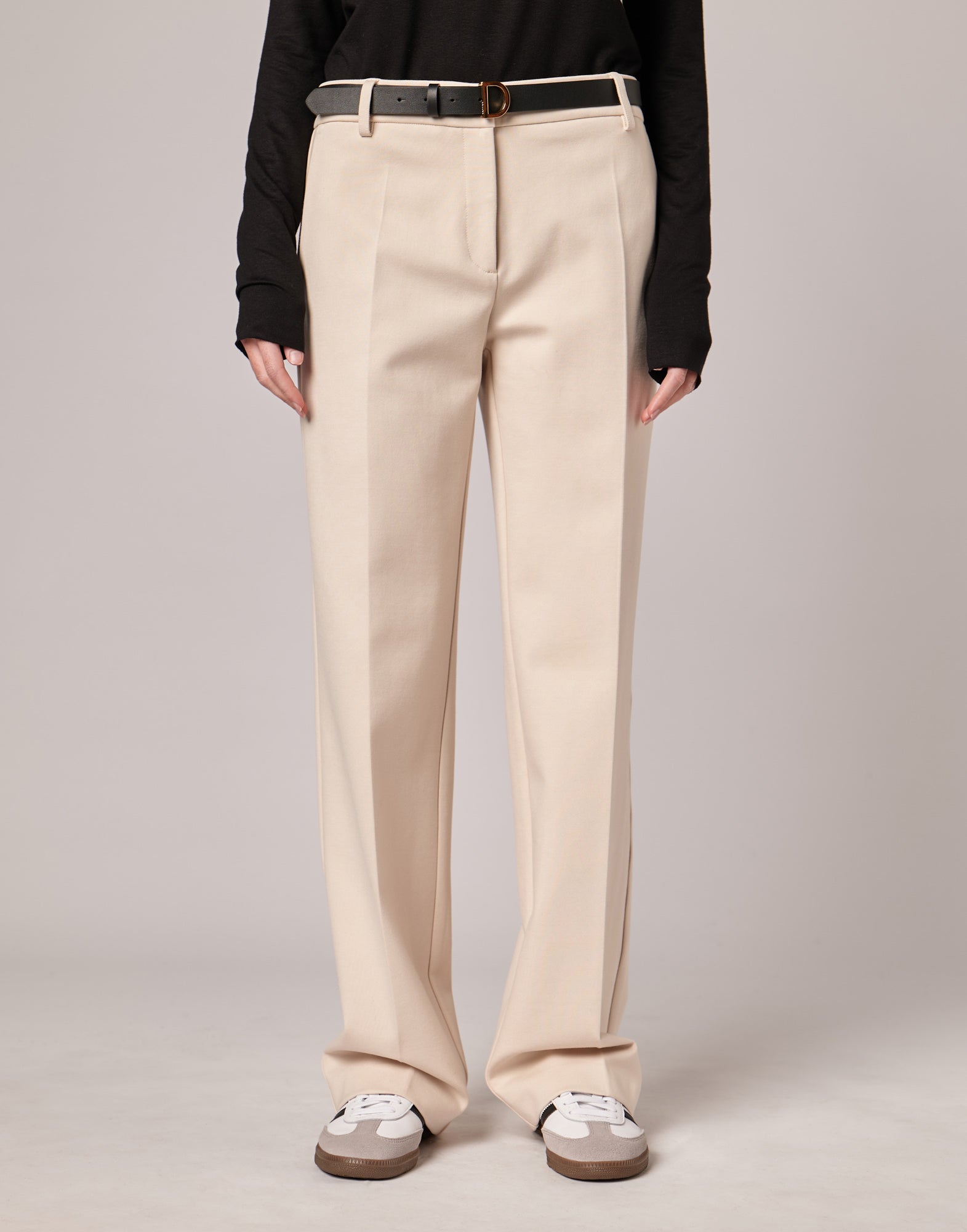 DOUUOD Pantaloni a Uomo in Punto Milano Stucco