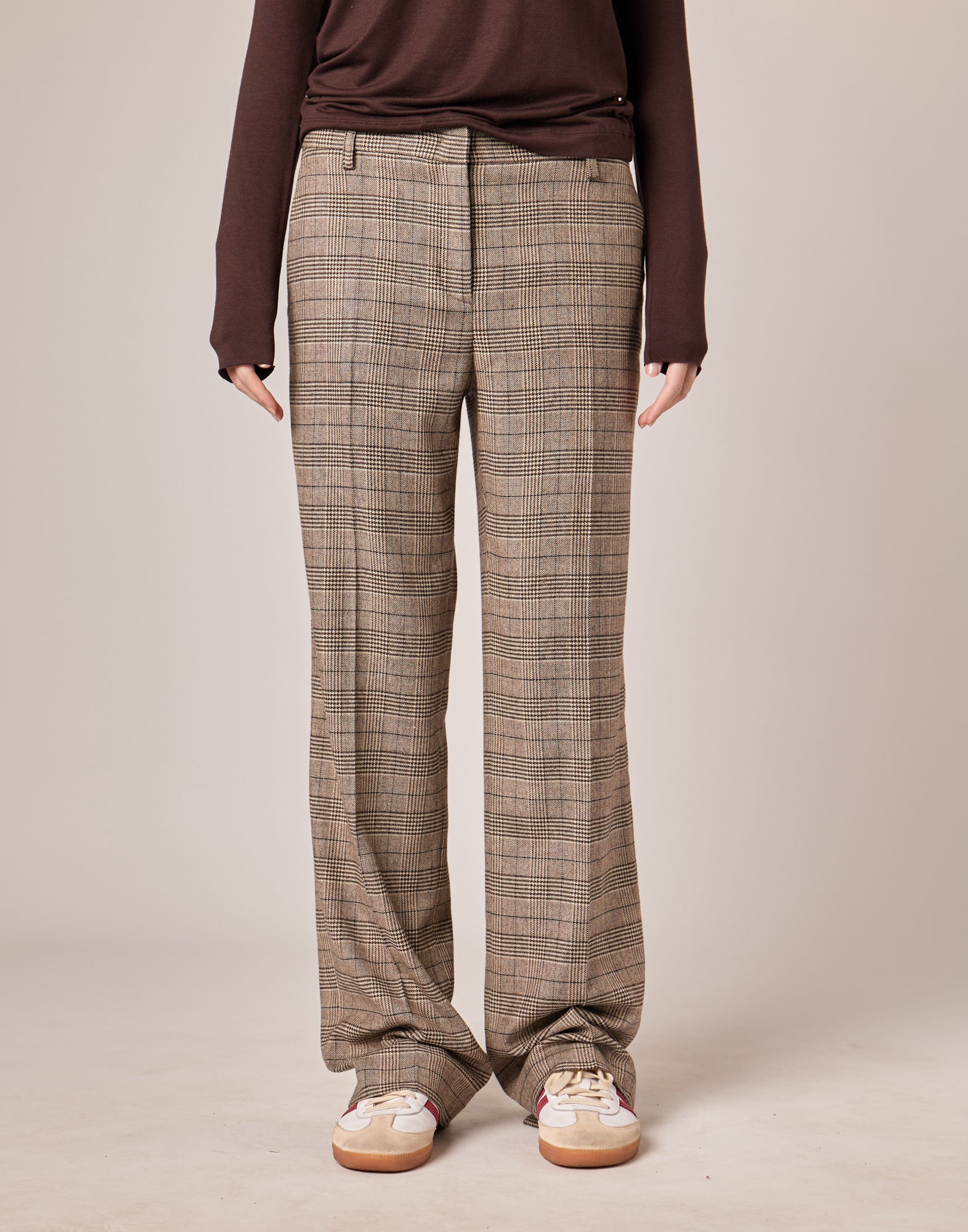 DOUUOD Pantaloni a Uomo in Prince of Wales