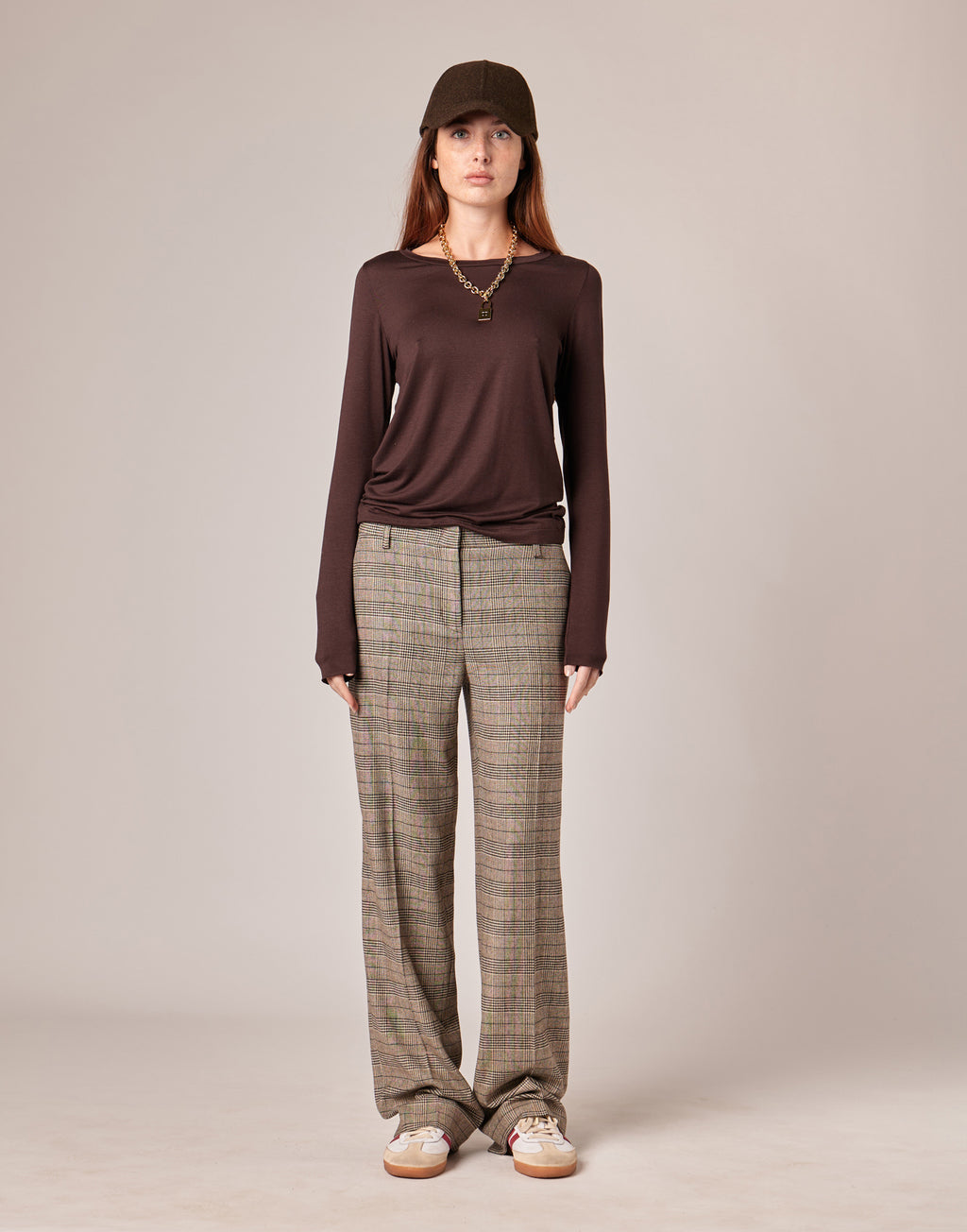 DOUUOD Pantaloni a Uomo in Prince of Wales
