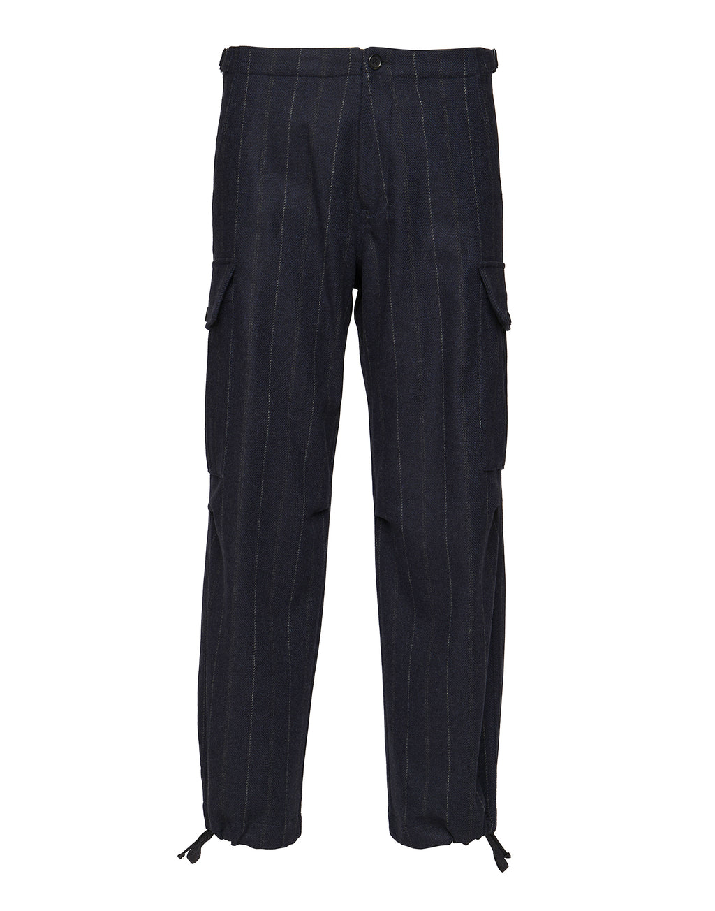DOUUOD Pantaloni Cargo in Microresca Gessata Stretch