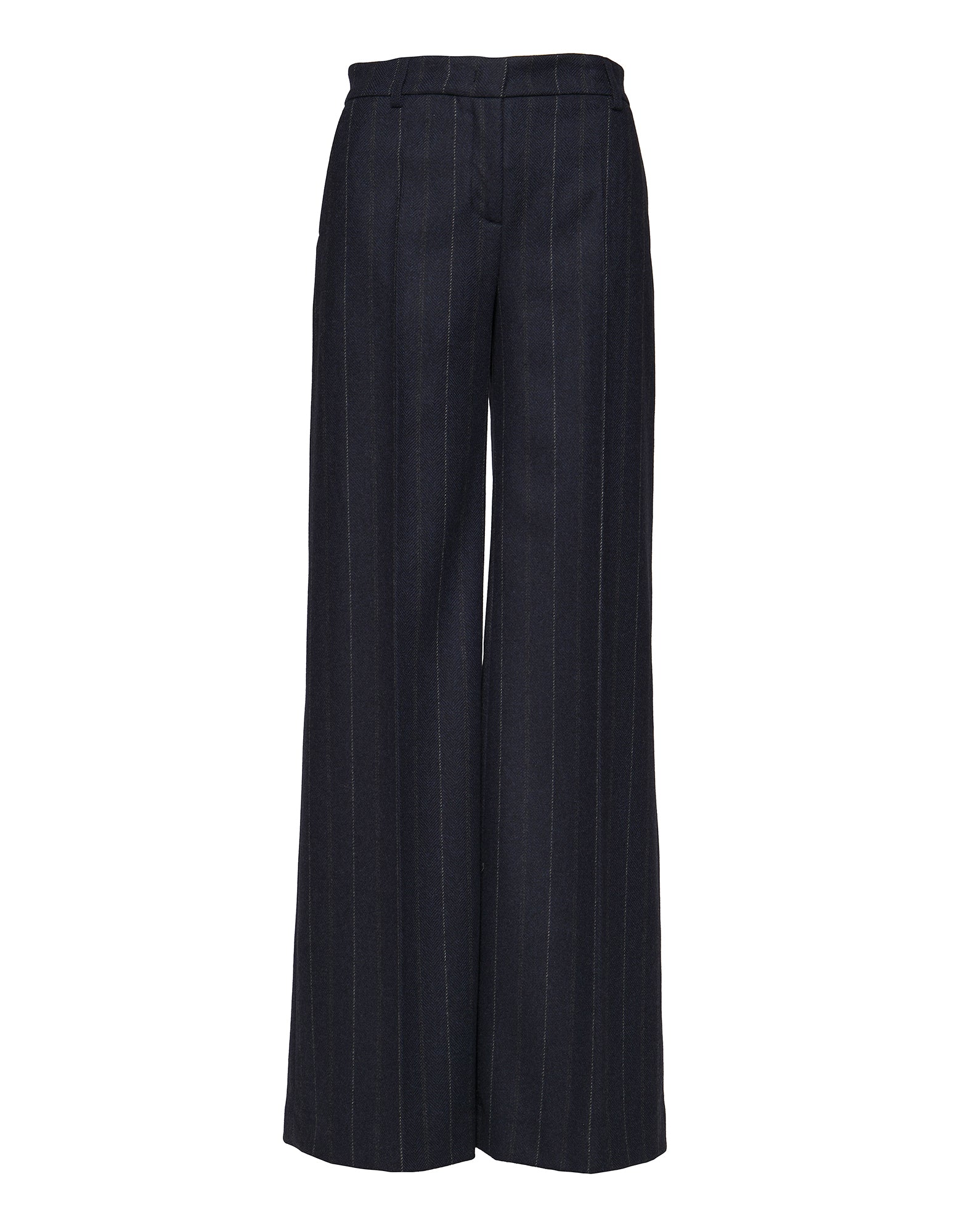 DOUUOD Pantaloni Lunghi Ampi in Microresca Gessata Stretch