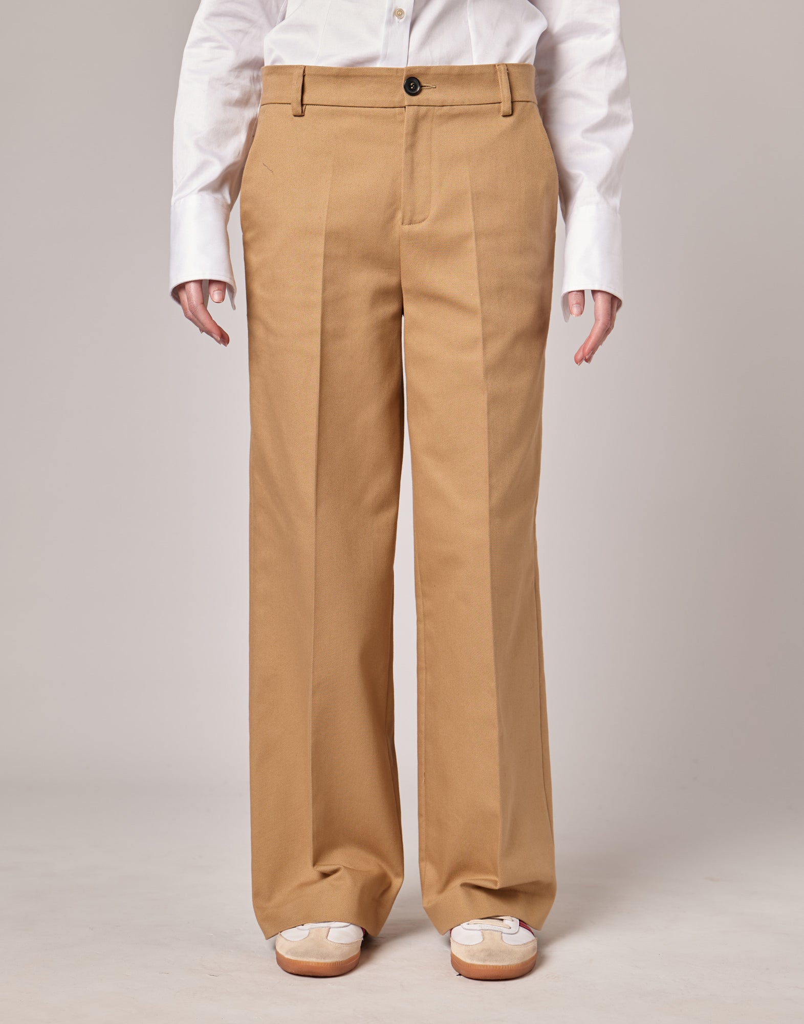 DOUUOD Pantaloni a Uomo in Cotton Drill Camel
