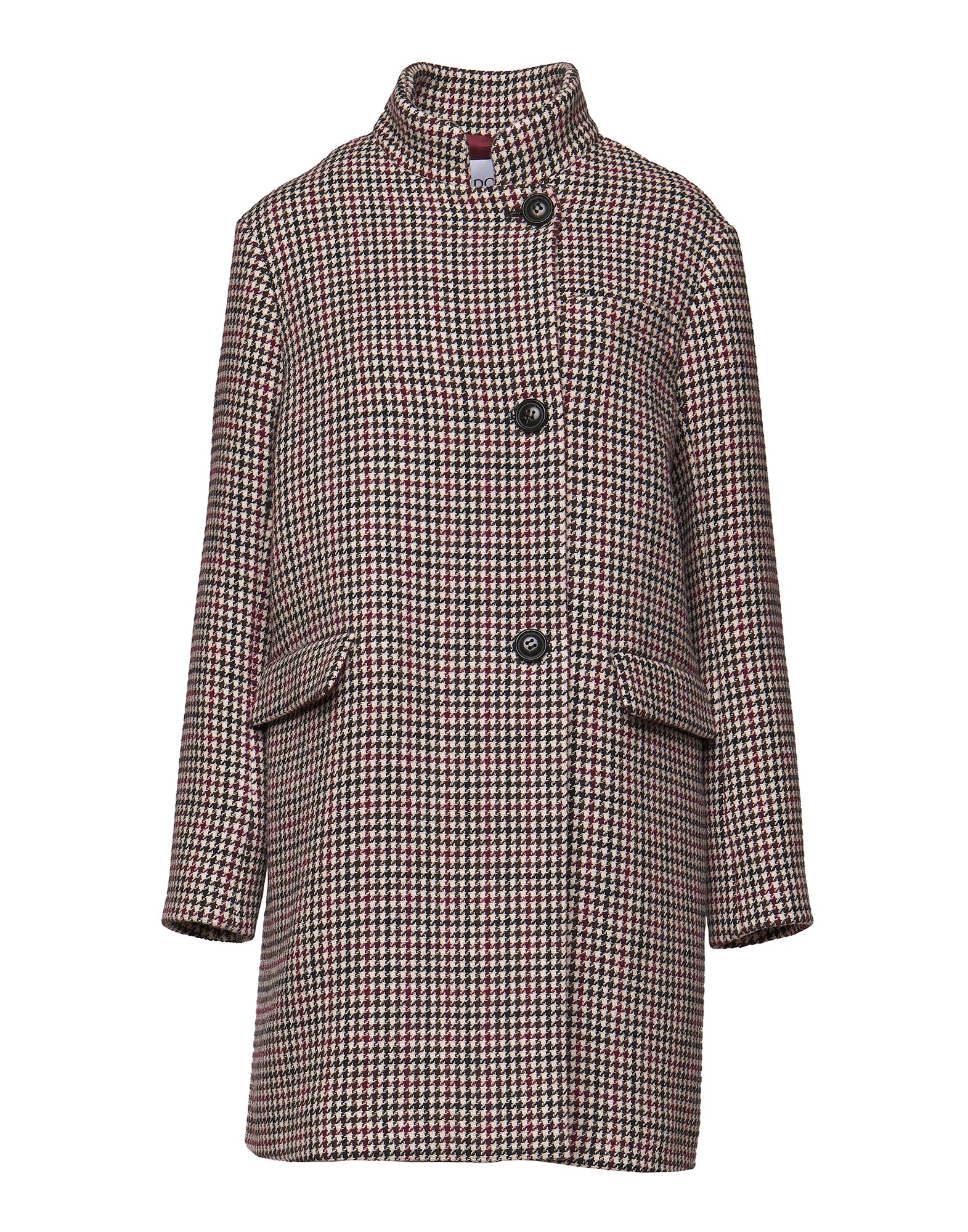 DOUUOD Cappotto Monopetto in Pied de Poule