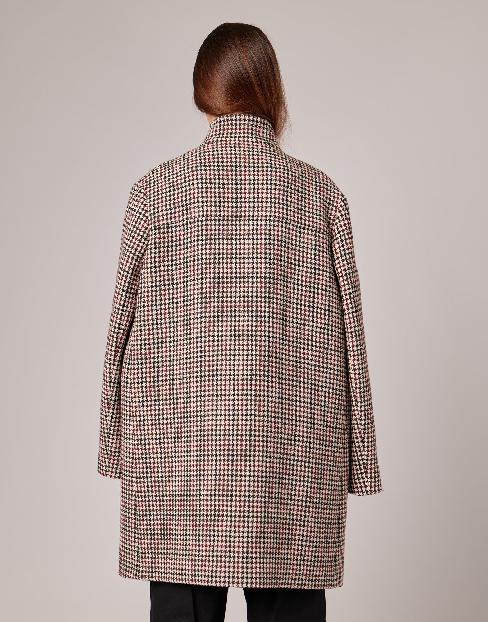 DOUUOD Cappotto Monopetto in Pied de Poule