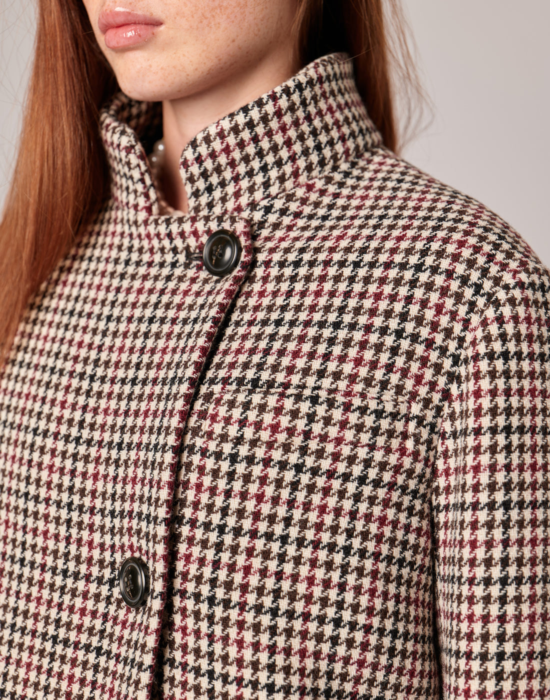 DOUUOD Cappotto Monopetto in Pied de Poule