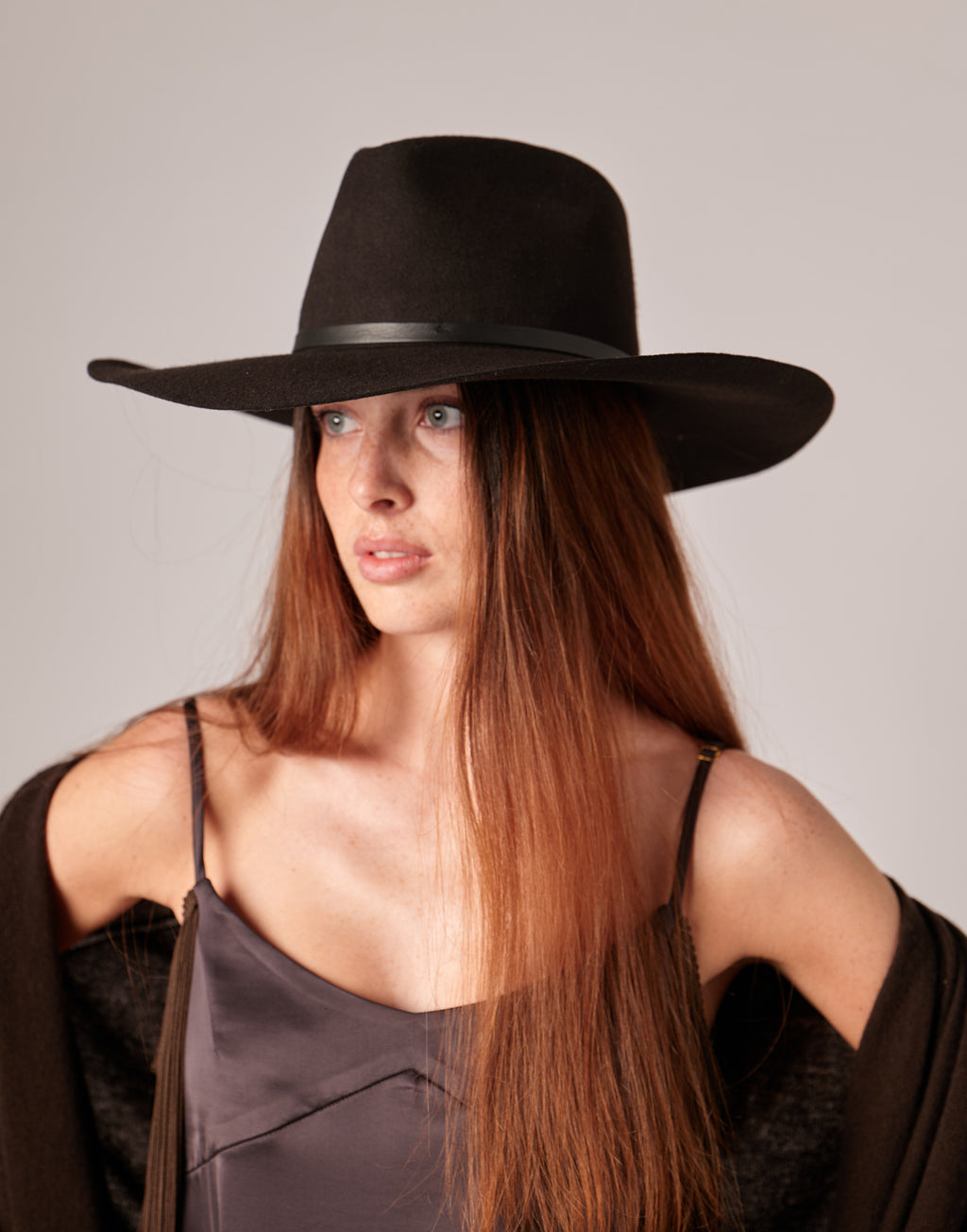 DOUUOD Cappello a Tesa Larga in Feltro Ciocco