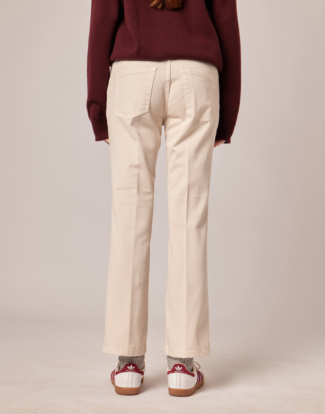 DOUUOD Pantaloni 5 Tasche in Drill Cotone Stretch Stucco