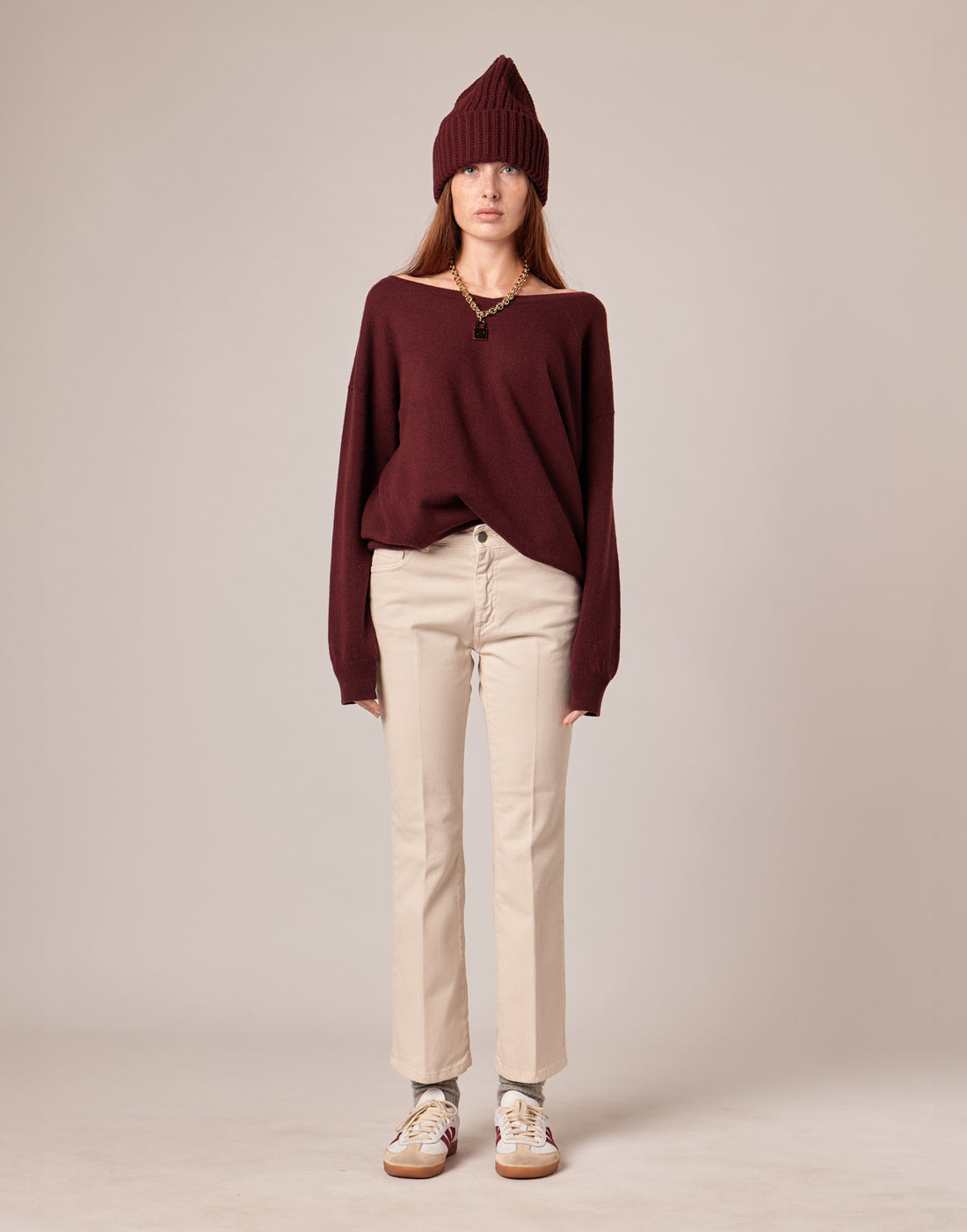 DOUUOD Pantaloni 5 Tasche in Drill Cotone Stretch Stucco