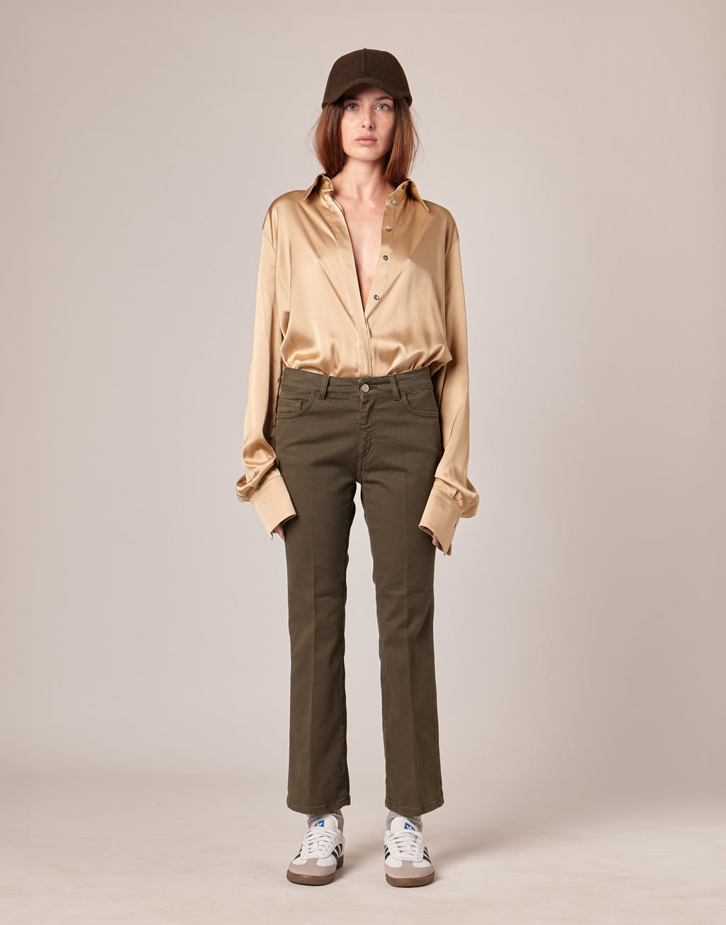 DOUUOD Pantaloni 5 Tasche Drill Cotone Stretch Militare